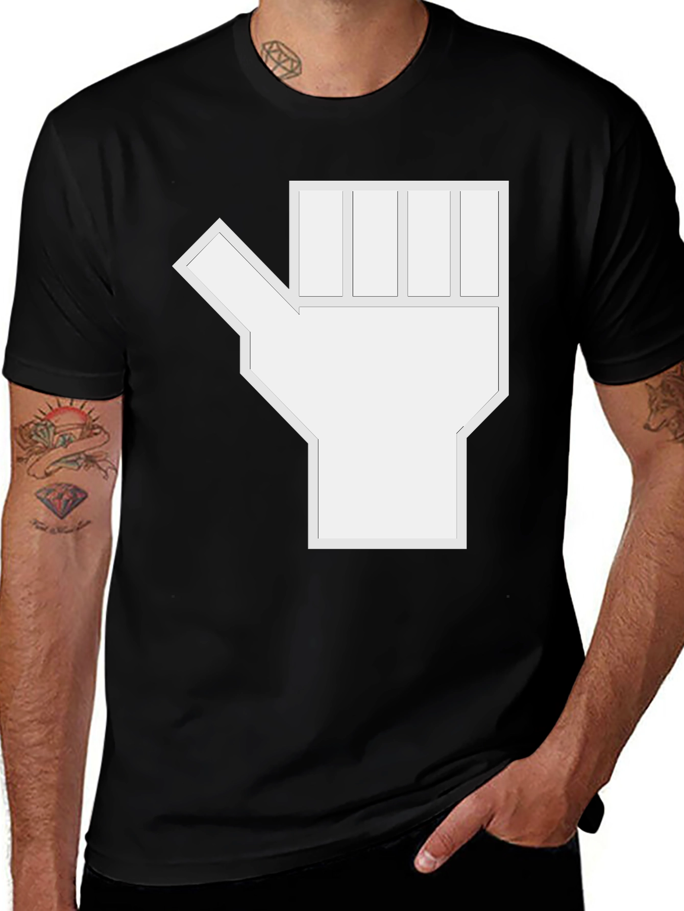 Variant 12 of Abstract Graphic Hand Black T-Shirt