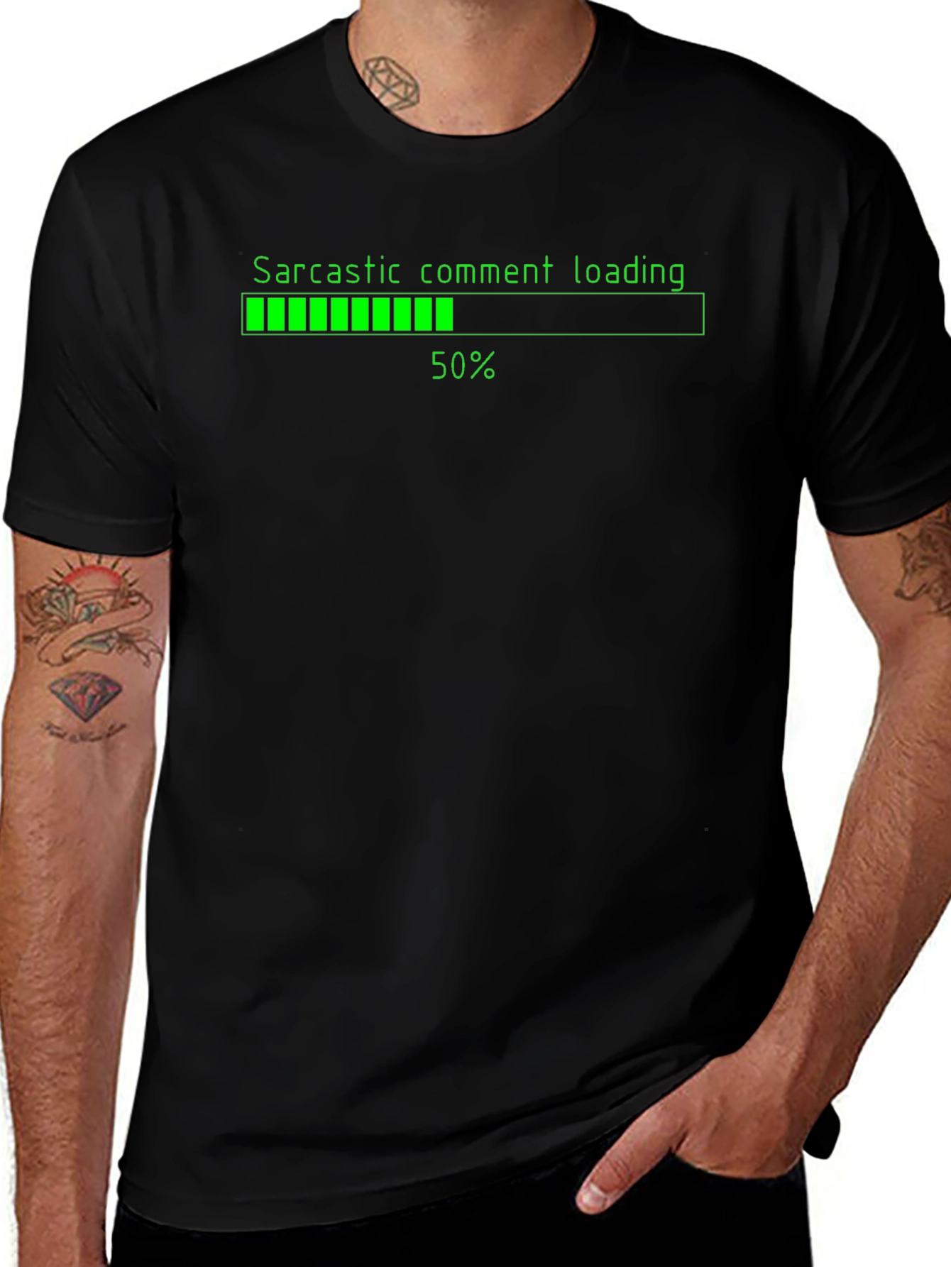 Variant 7 of Sarcastic Comment Loading T-Shirt - Black