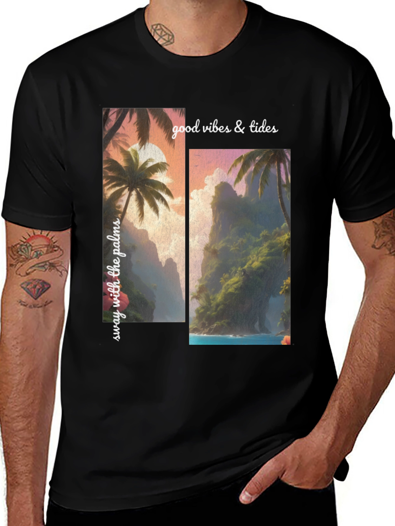 Tropical Vibes Graphic Tee - Sway with the Palms