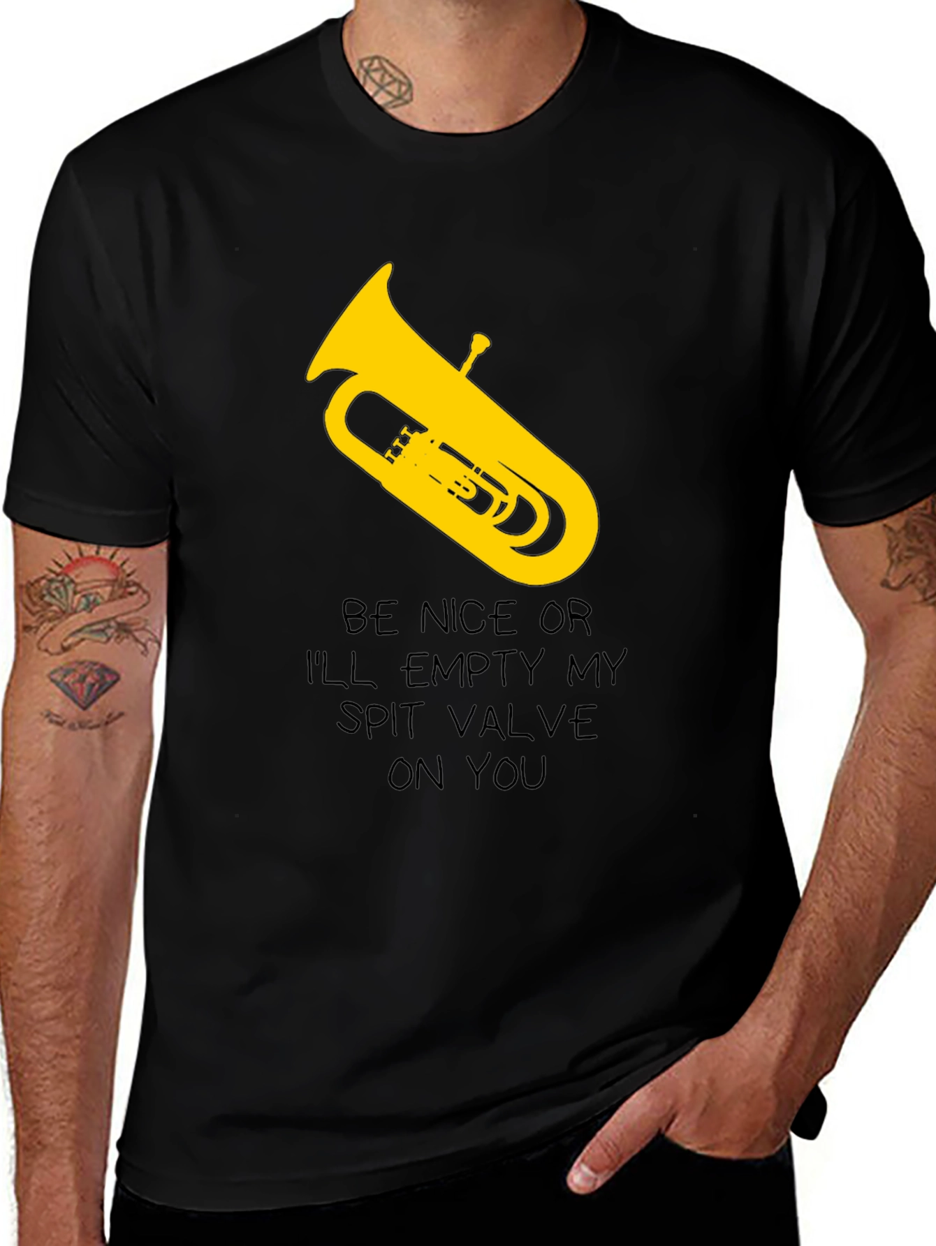 Variant 13 of Tuba Spit Valve Funny Graphic Tee