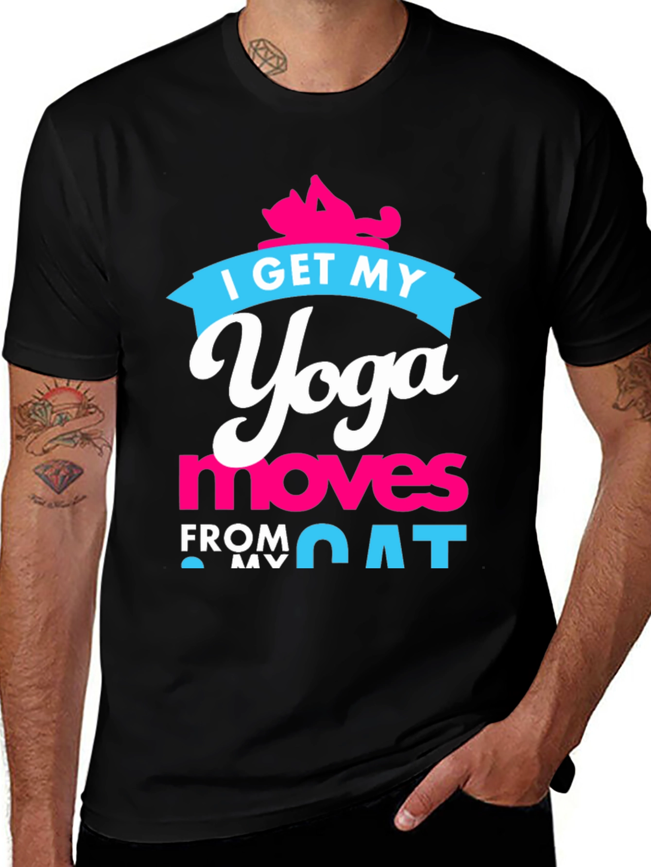 Variant 18 of Yoga Moves from My Cat T-Shirt Funny