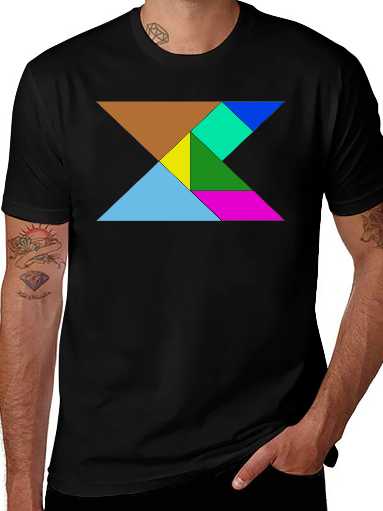 Variant 3 of Tangram Puzzle Graphic Tee