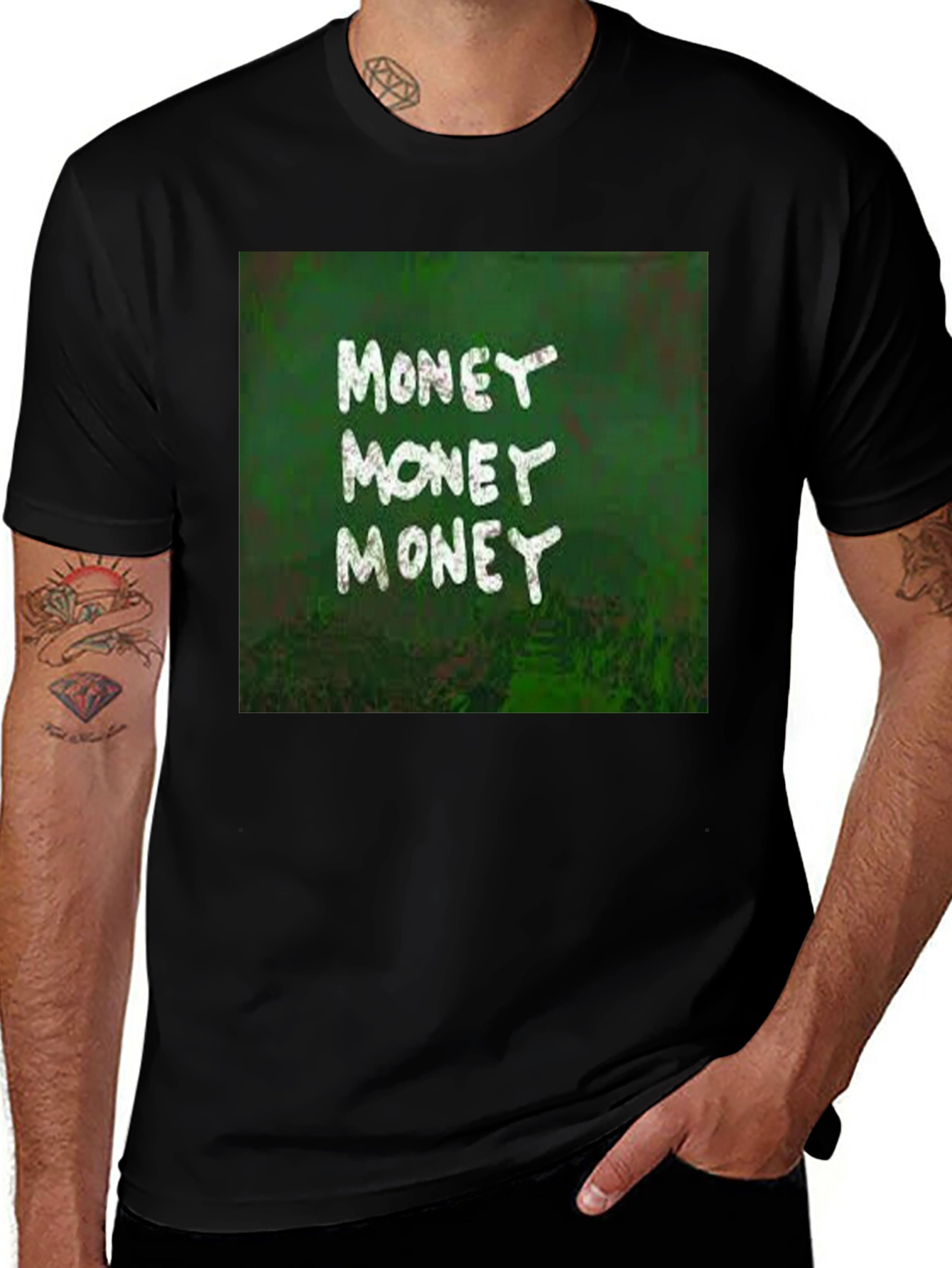 Variant 11 of Money Graphic Print Black T-Shirt