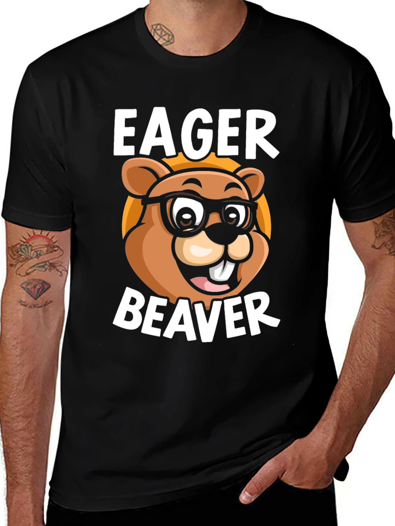 Variant 27 of Eager Beaver Cartoon Graphic T-Shirt