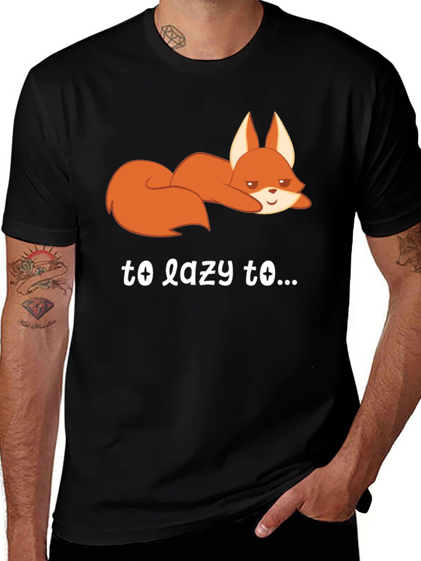 Variant 22 of Lazy Fox Graphic Tee - Comfort & Style