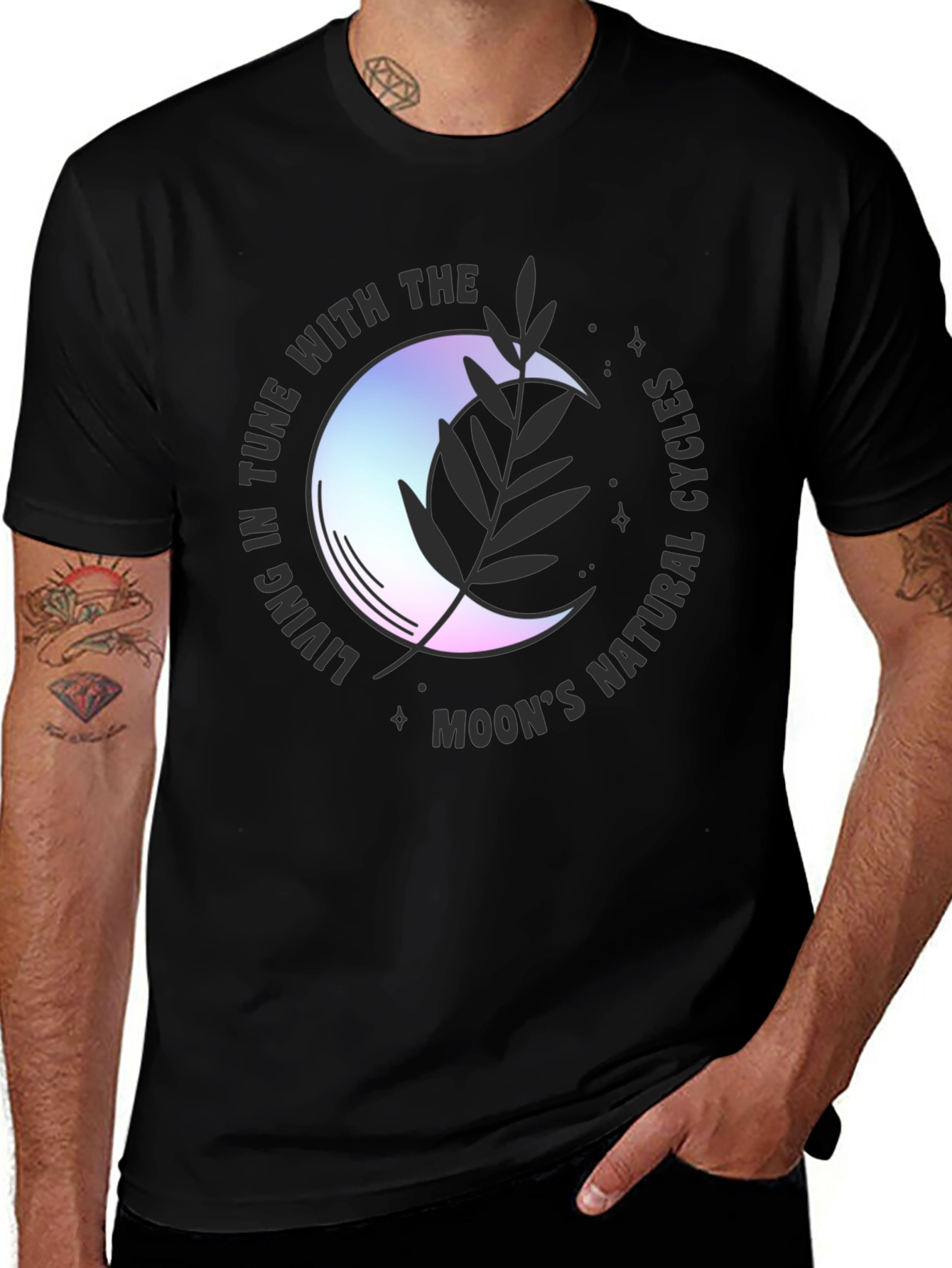 Variant 26 of Moon Cycle T-Shirt -  Living in Tune with Nature Tee