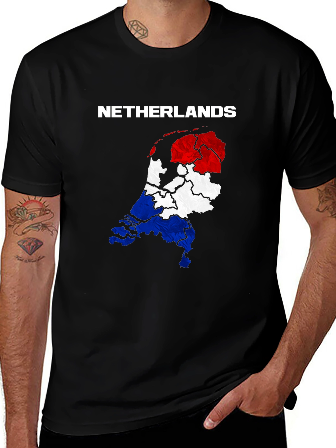 Netherlands Flag Map T-Shirt