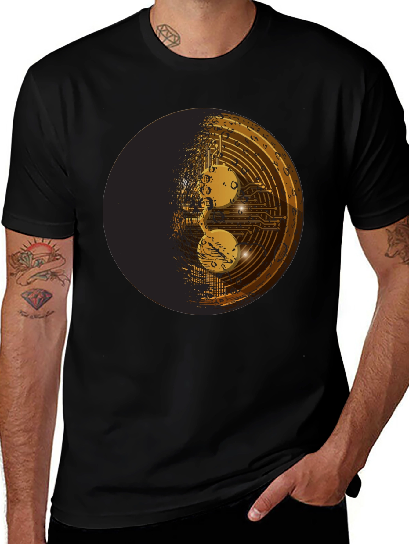 Bitcoin Circuitry Graphic Tee - Black