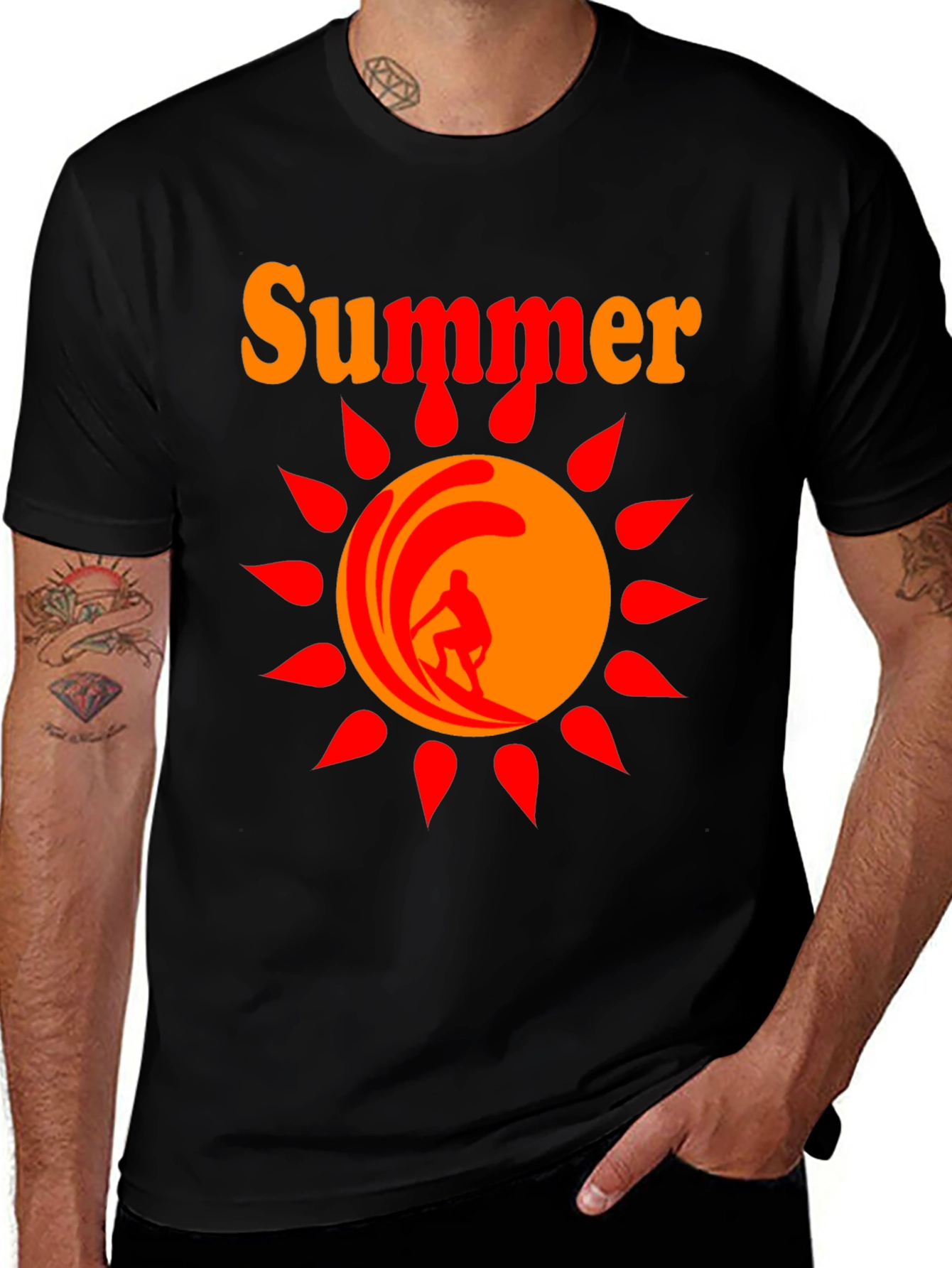 Variant 22 of Summer Surfer Graphic T-Shirt - Black