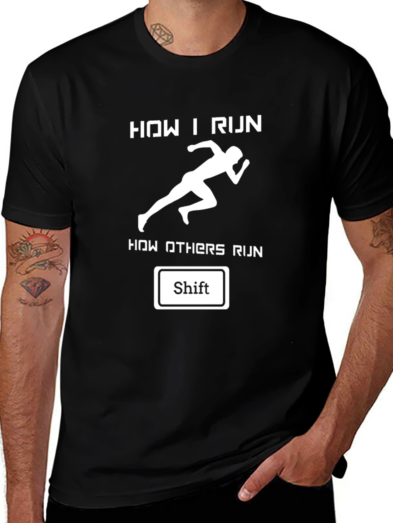 Variant 10 of Funny Running T-Shirt - How I Run Shift
