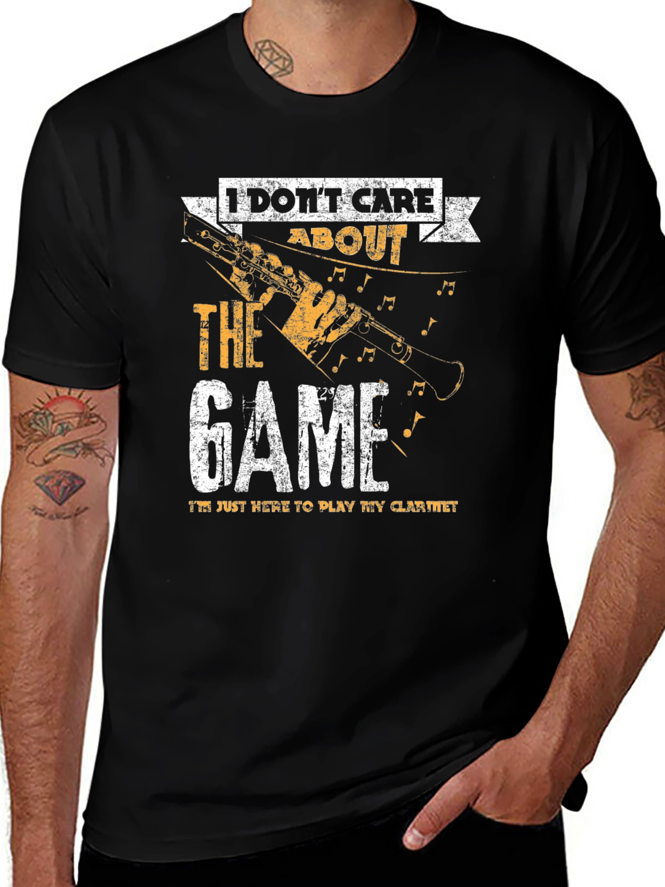 Variant 2 of Clarinet Player T-Shirt - I Don't Care About the Game!