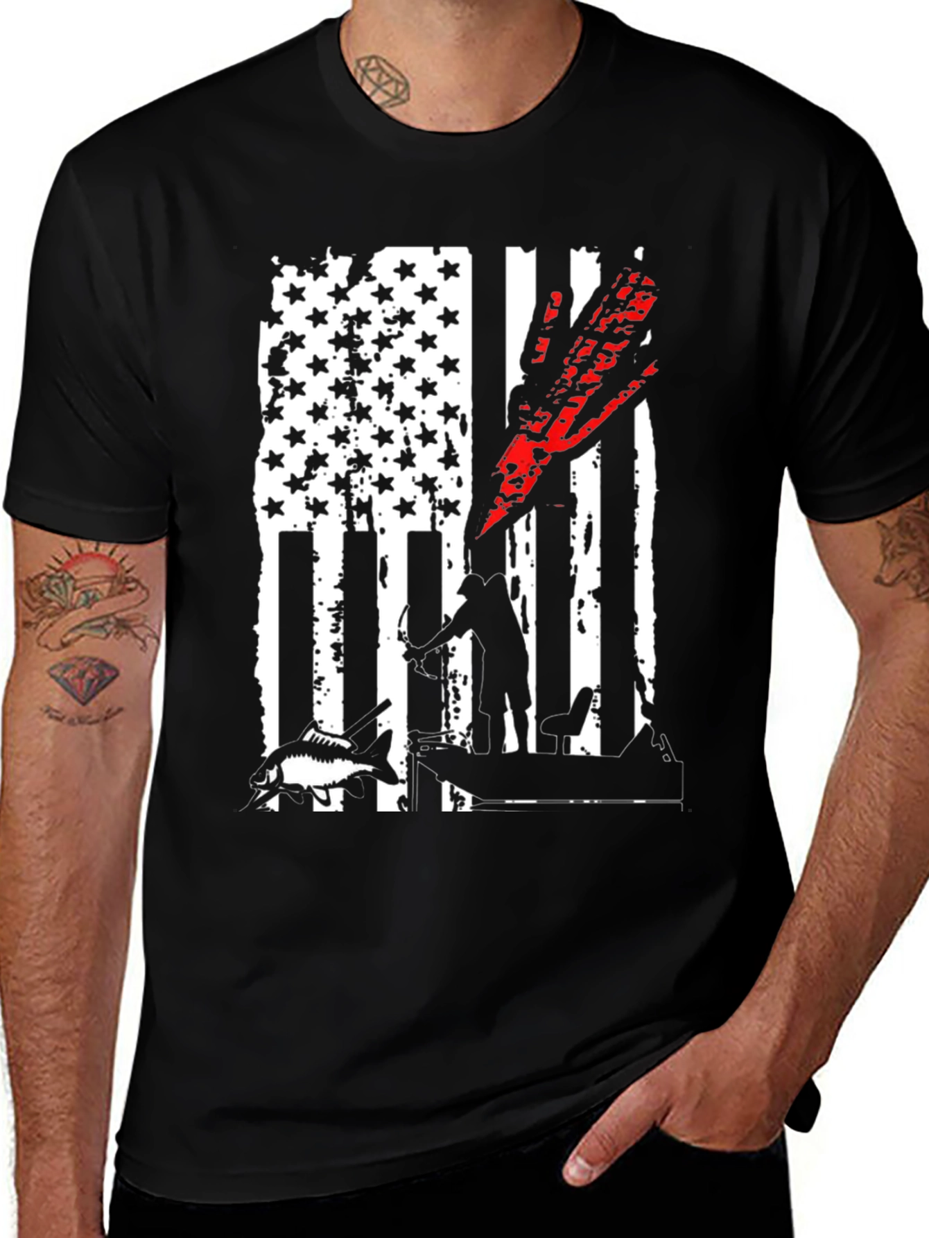 Variant 10 of Bowfishing American Flag T-Shirt