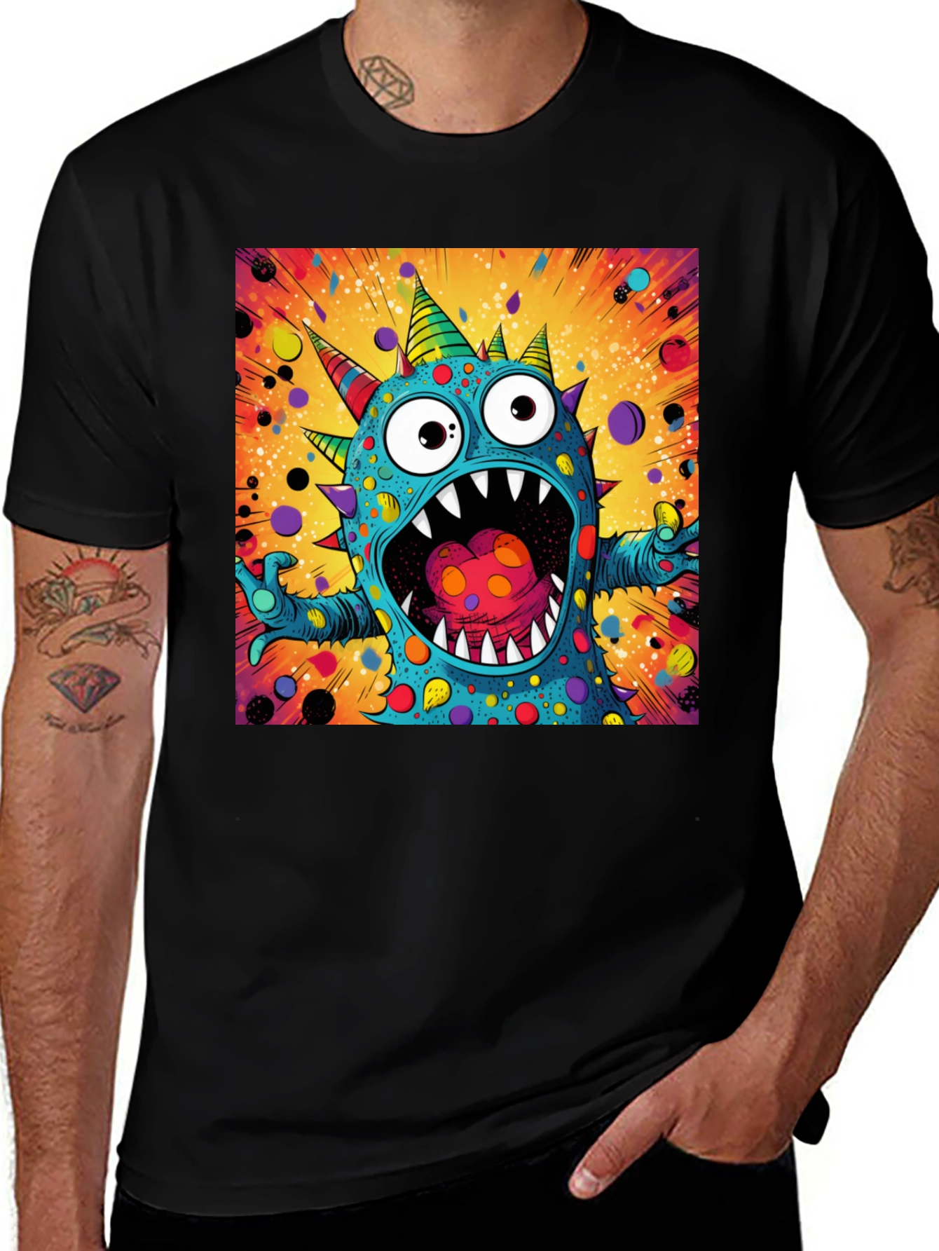 Variant 28 of Monster Graphic Tee - Funky Cartoon Style