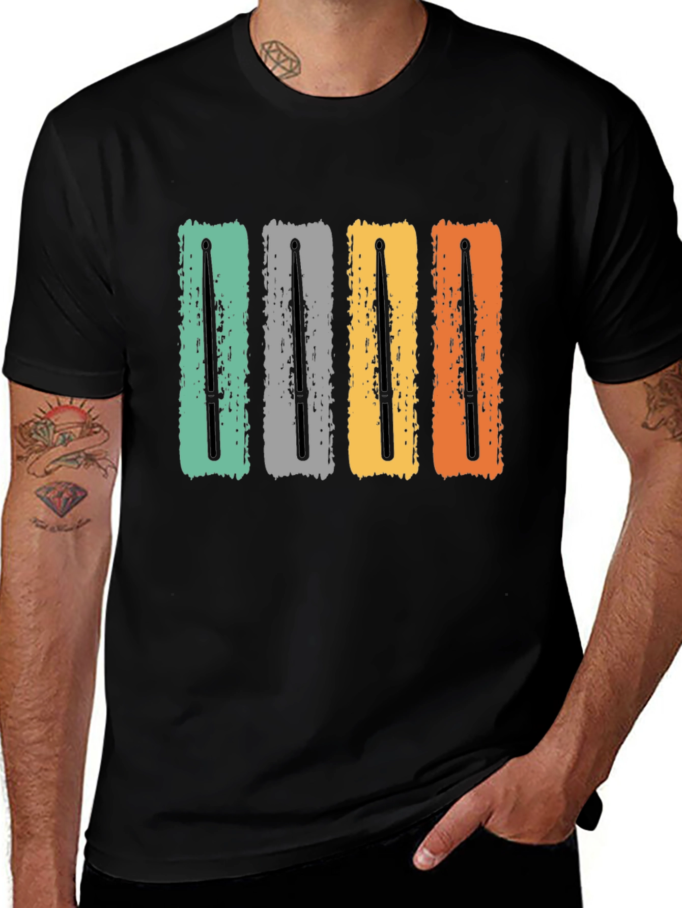 Variant 24 of Retro Drum Sticks T-Shirt - Vintage Percussion Tee