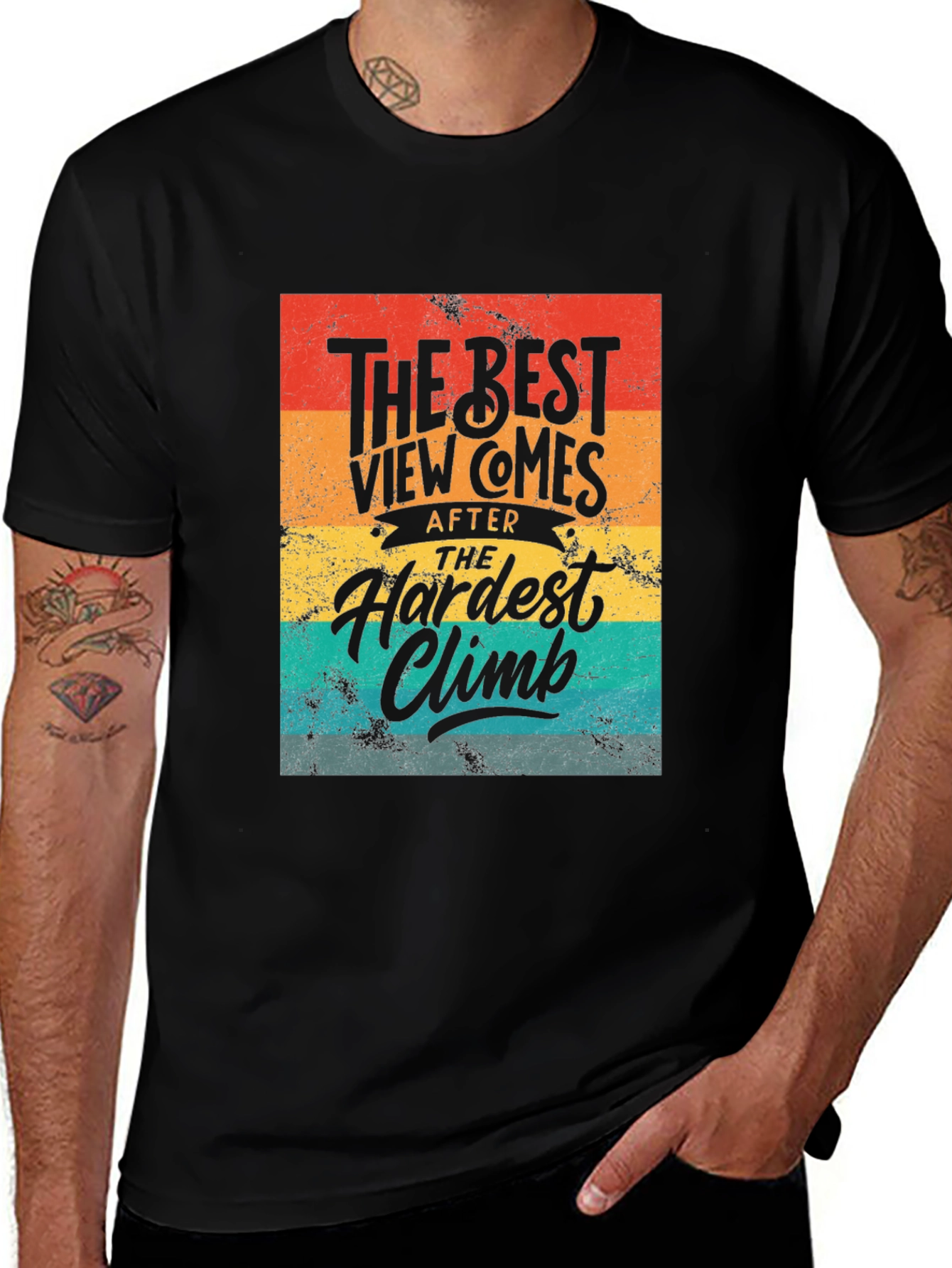 Variant 14 of Motivational Graphic Tee - The Best View Comes After The Hardest Climb