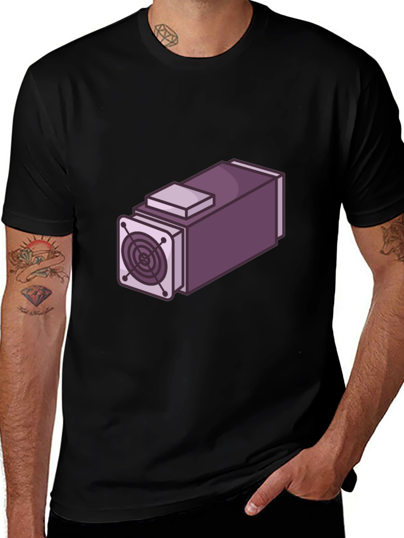 Variant 21 of Geeky Purple Mining Rig Graphic T-Shirt