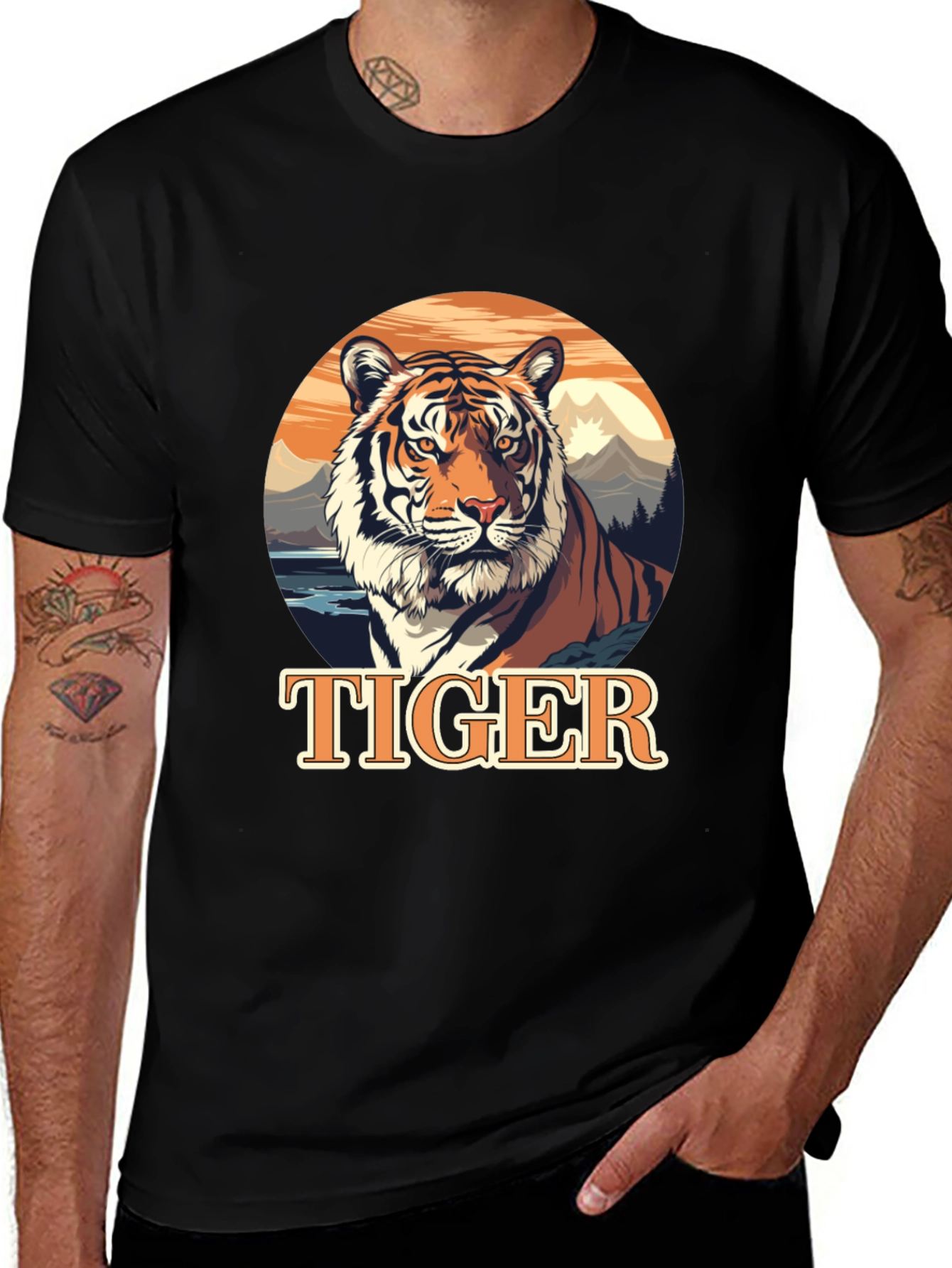 Variant 23 of Tiger Graphic Tee - Wildlife Design