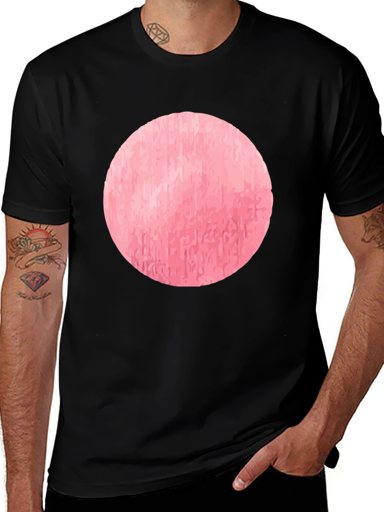 Variant 9 of Pink Circle Graphic T-Shirt - Casual Style