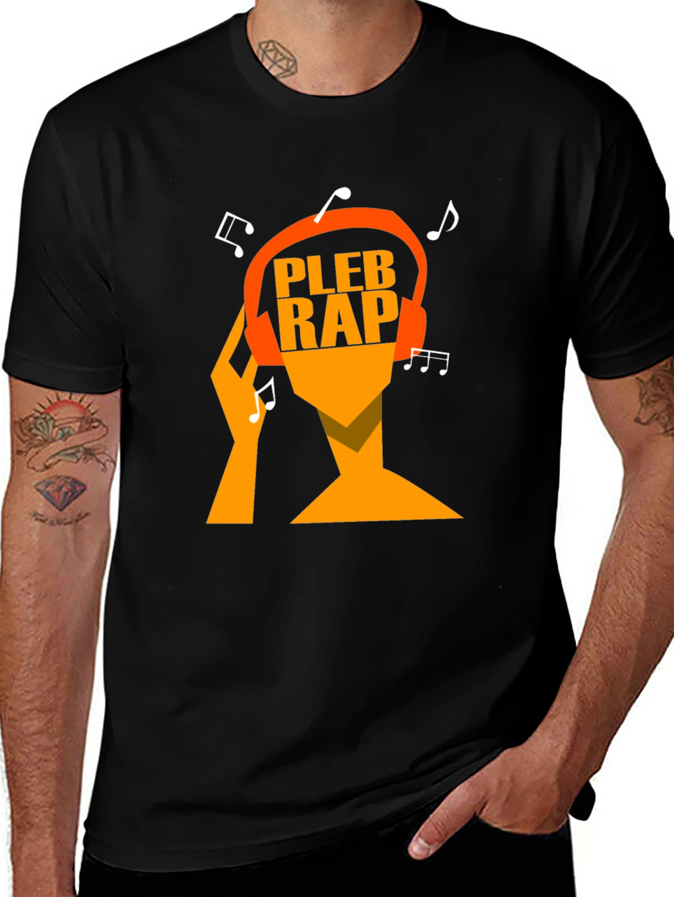 Variant 2 of Pleb Rap Graphic Tee - Black Cotton T-Shirt
