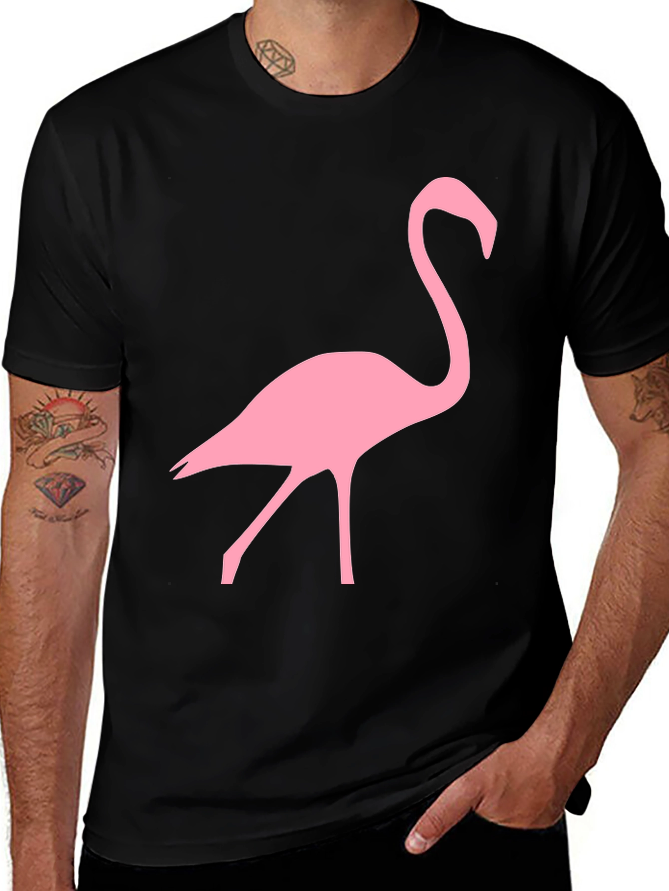 Variant 5 of Flamingo Graphic Black T-Shirt