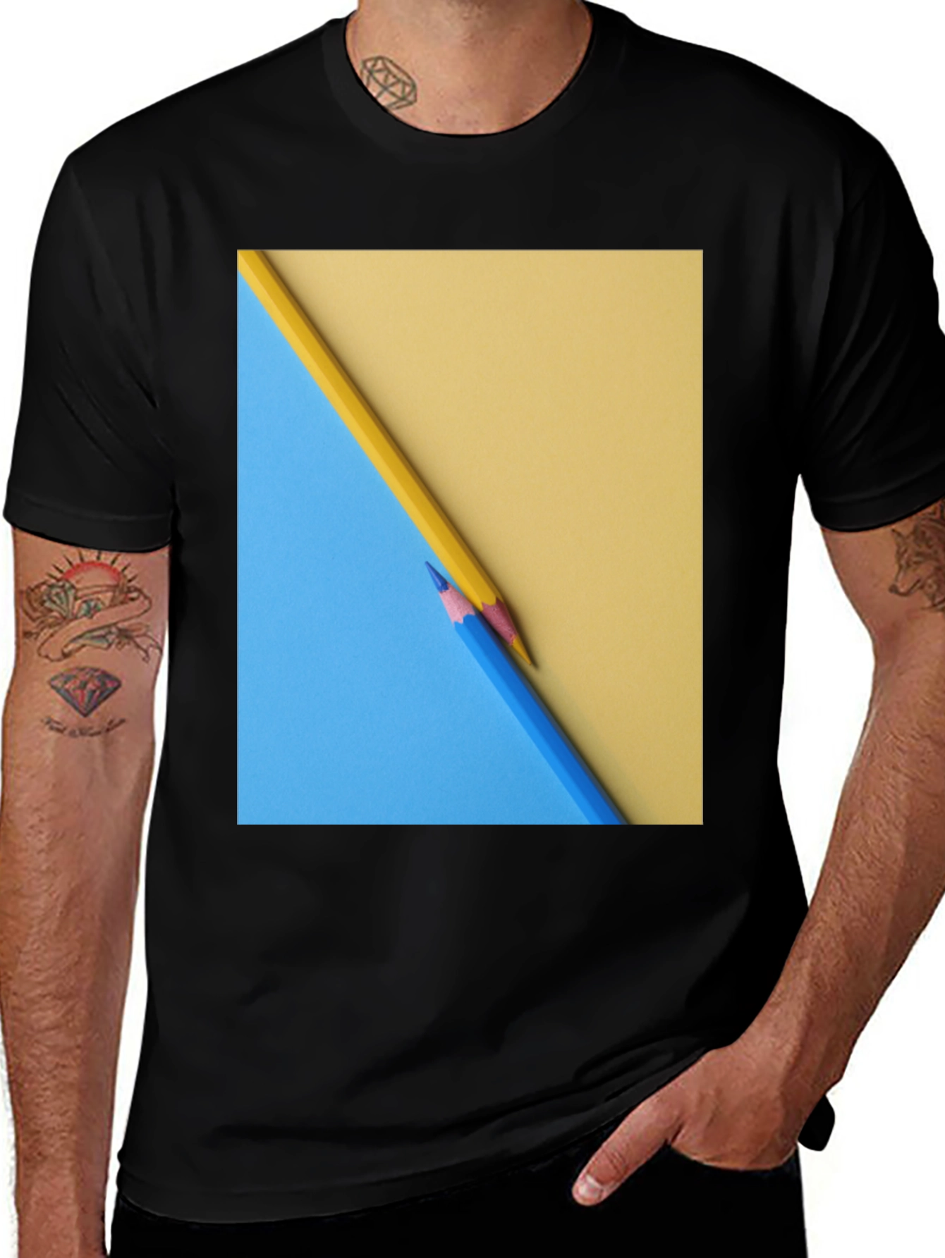 Variant 18 of Pencil Art Graphic Tee - Modern Design