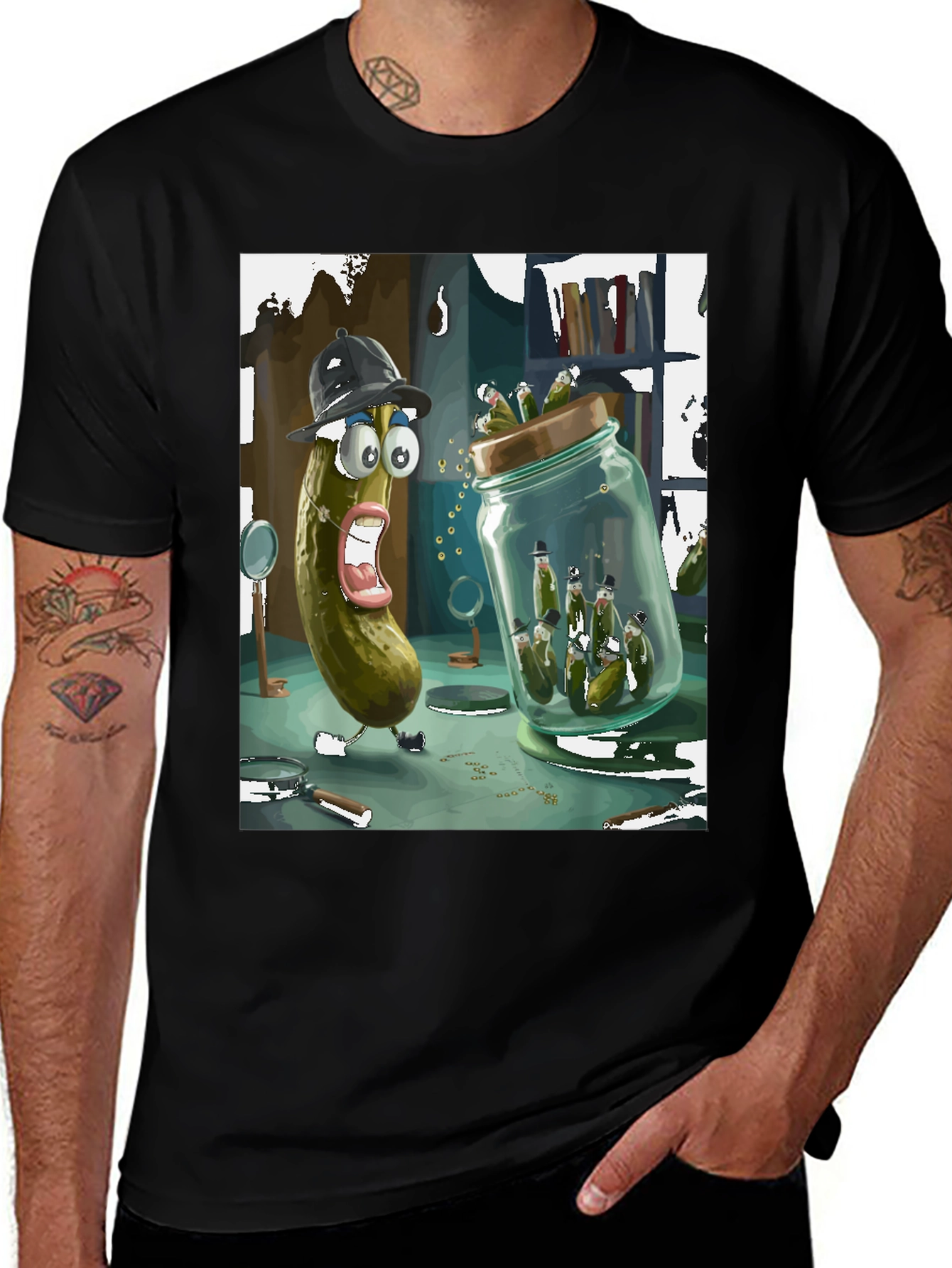 Variant 16 of Pickle Detective Graphic Tee - Quirky Humor
