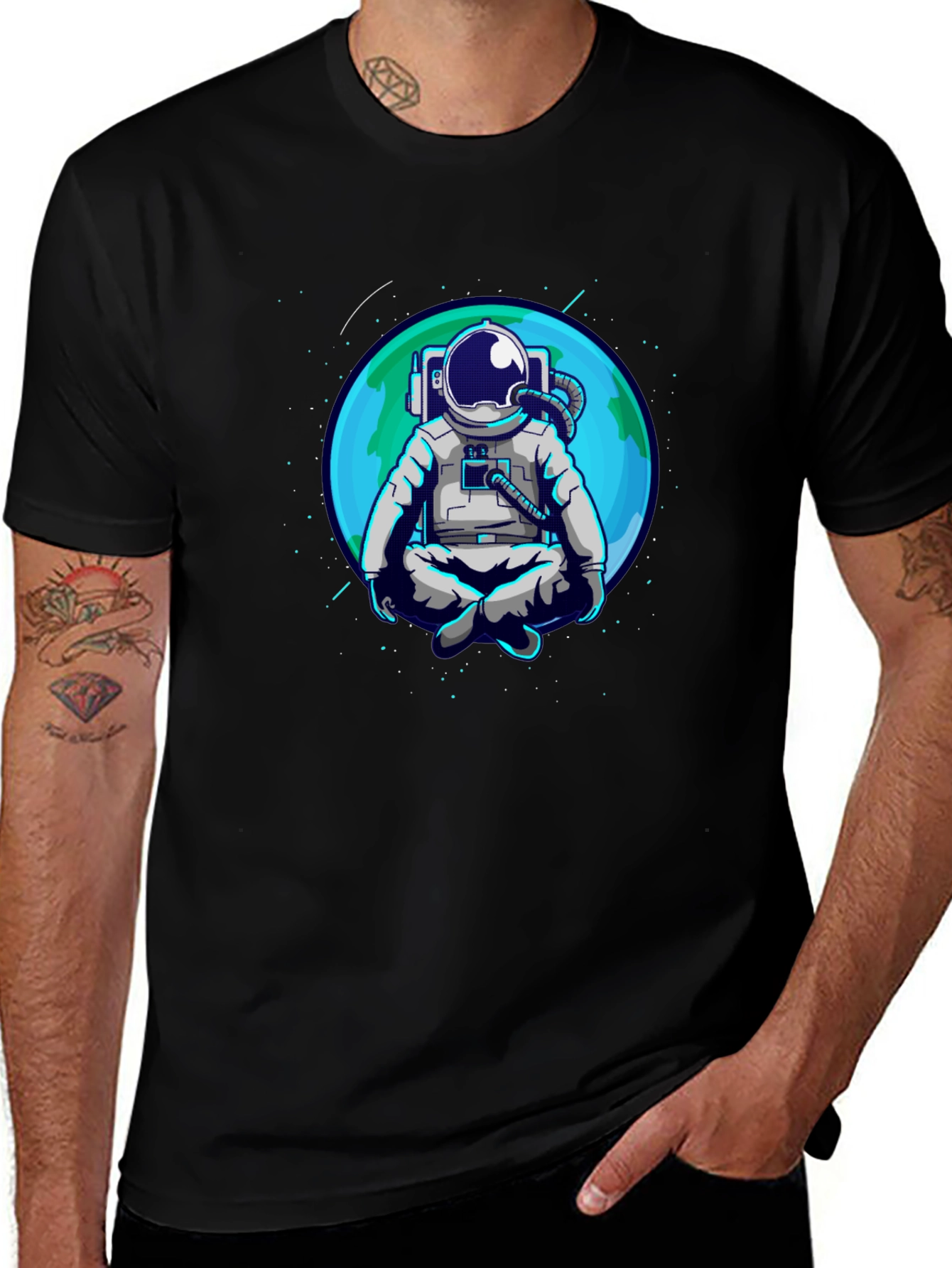 Variant 4 of Meditating Astronaut T-Shirt - Space Zen Tee