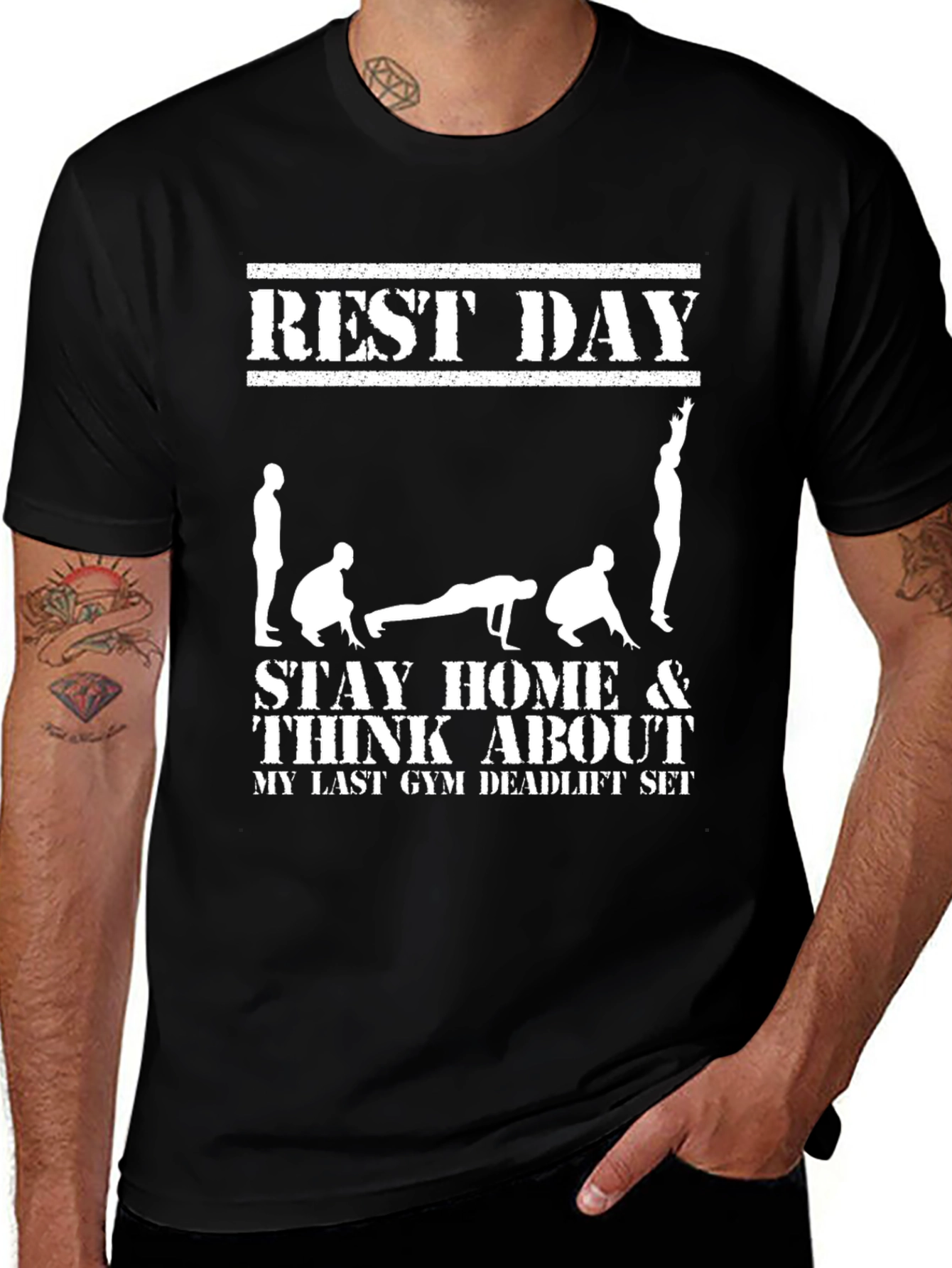 Variant 15 of Rest Day Deadlift Gym T-Shirt