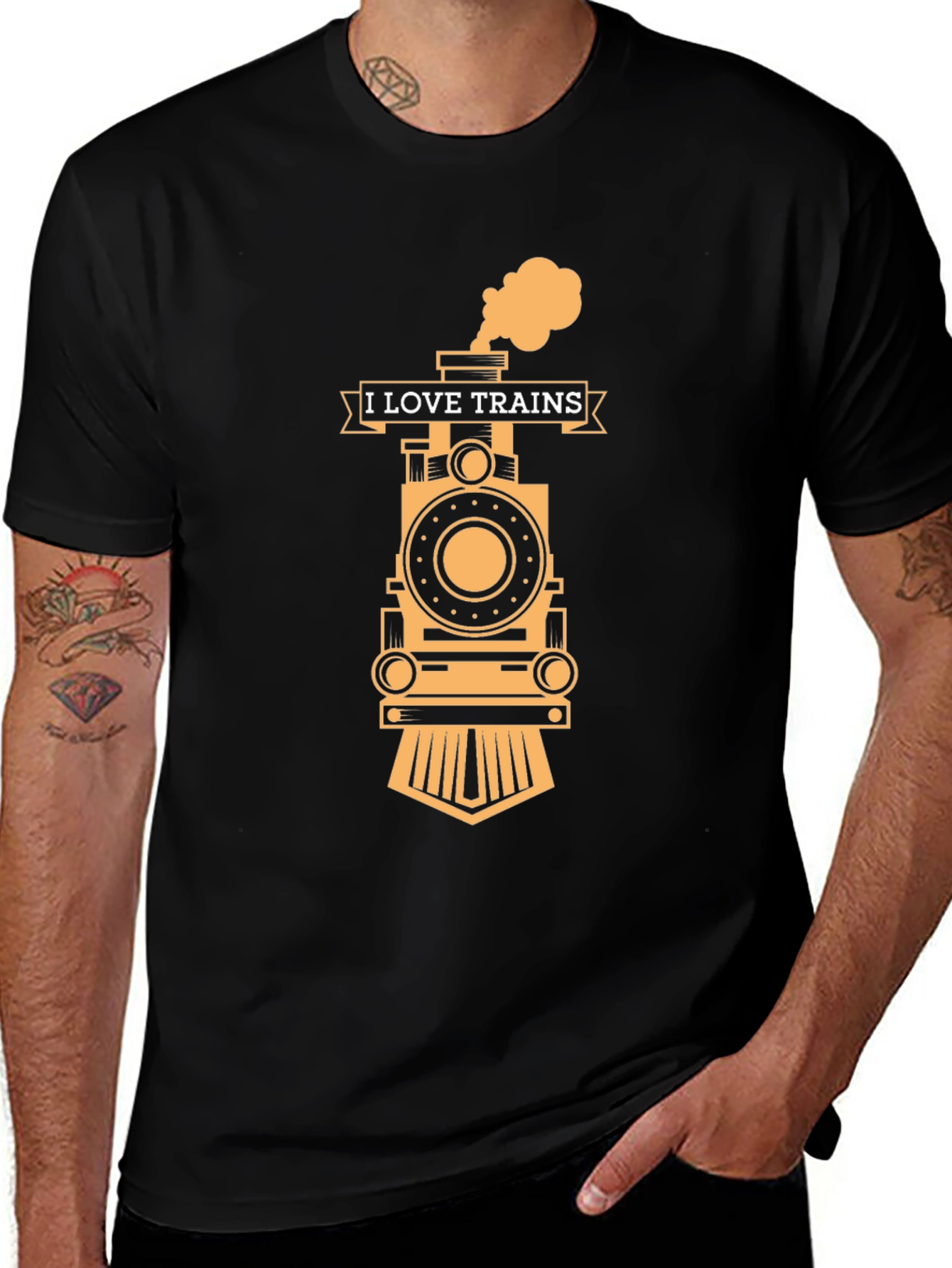 I Love Trains Graphic Tee - Train Enthusiast T-Shirt