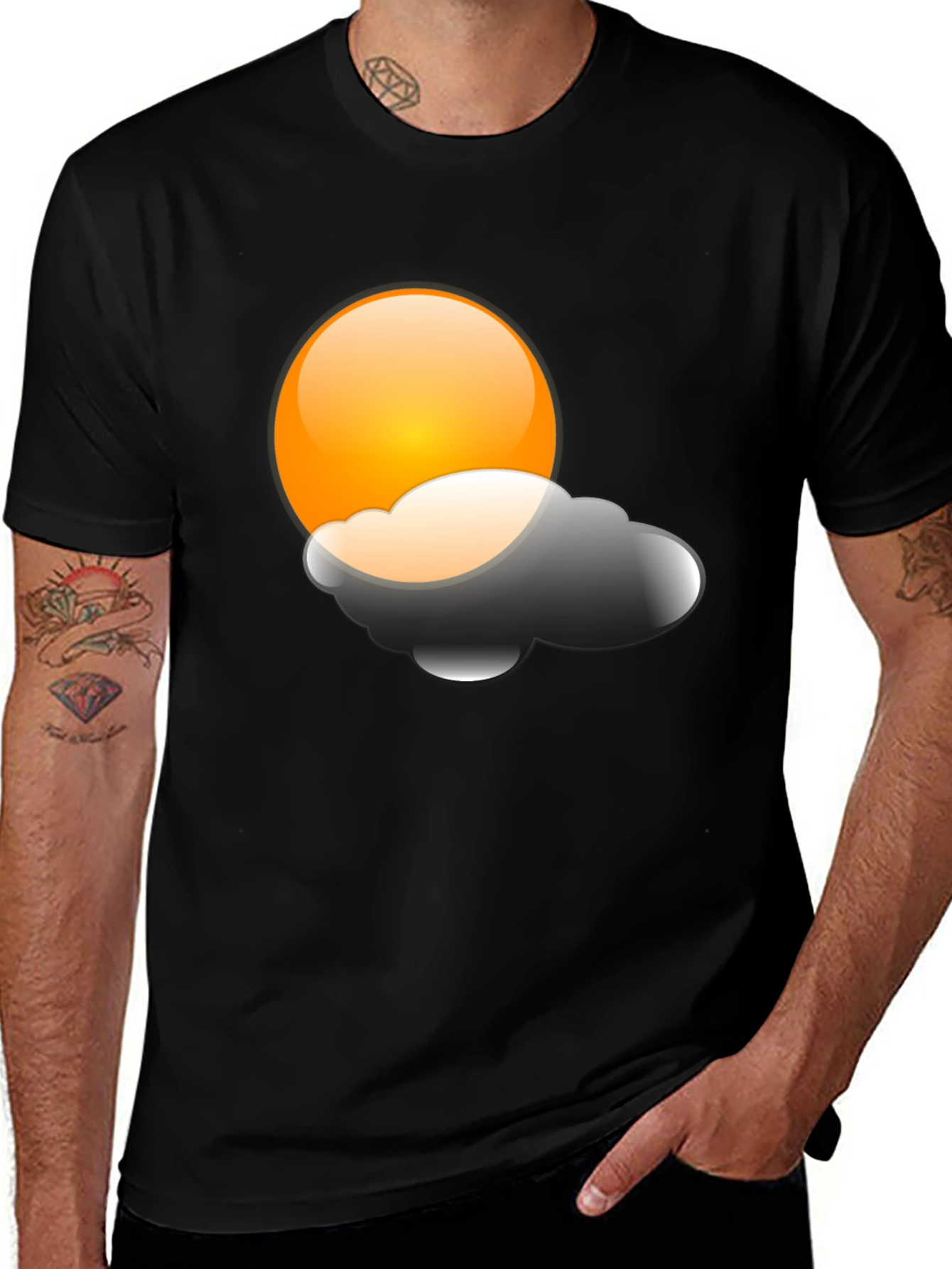 Variant 20 of Sun and Cloud Graphic Tee - Modern Style