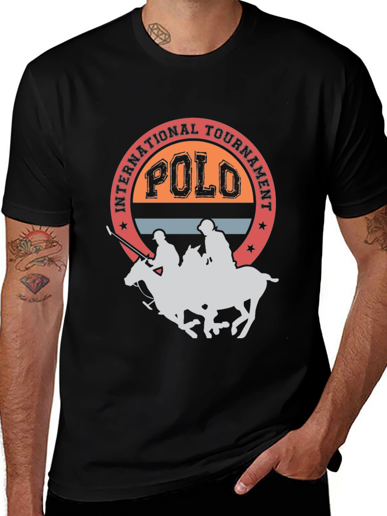 Variant 20 of Polo Tournament Graphic Tee - Black