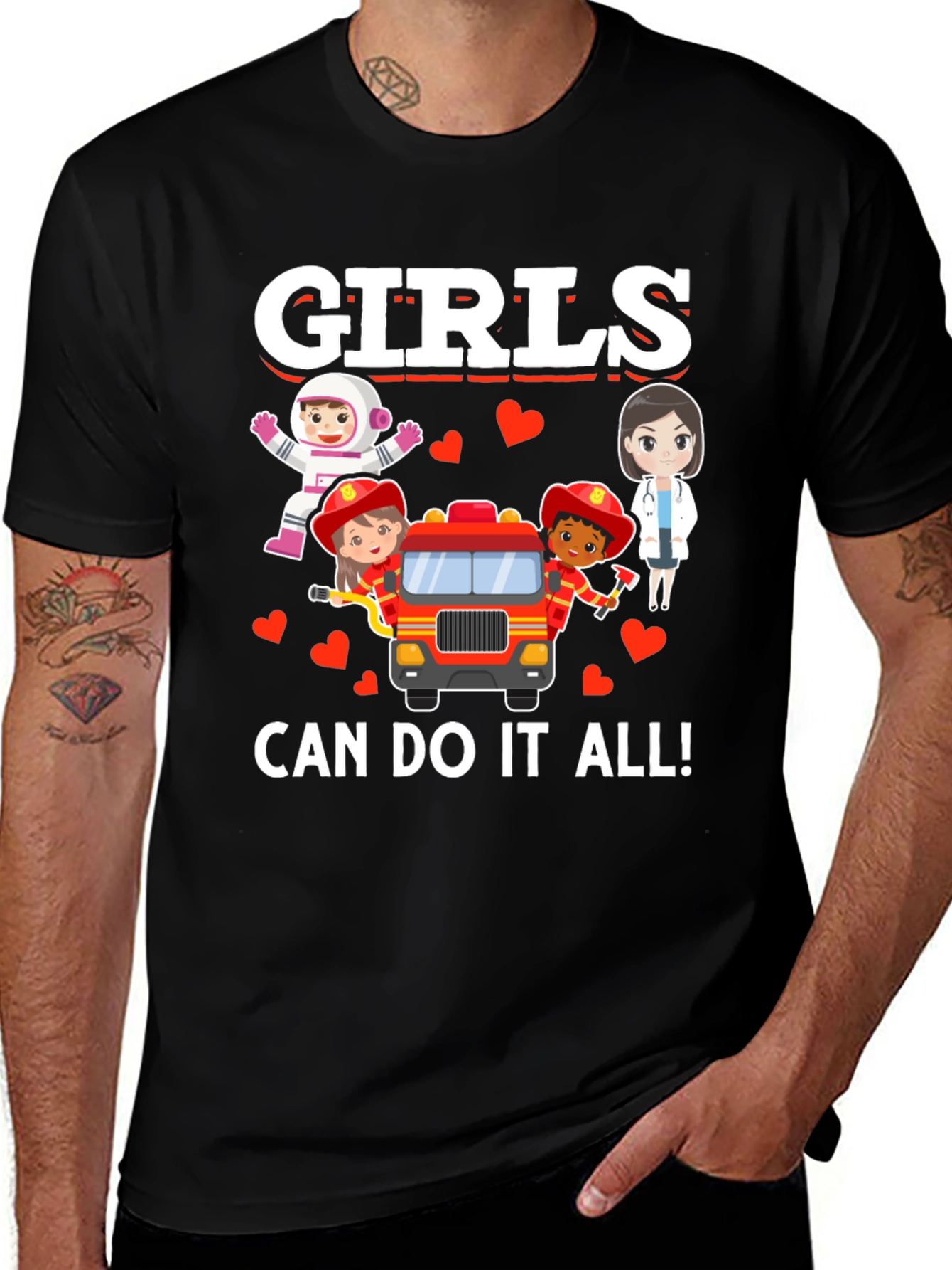 Variant 22 of Girls Can Do It All Graphic T-Shirt