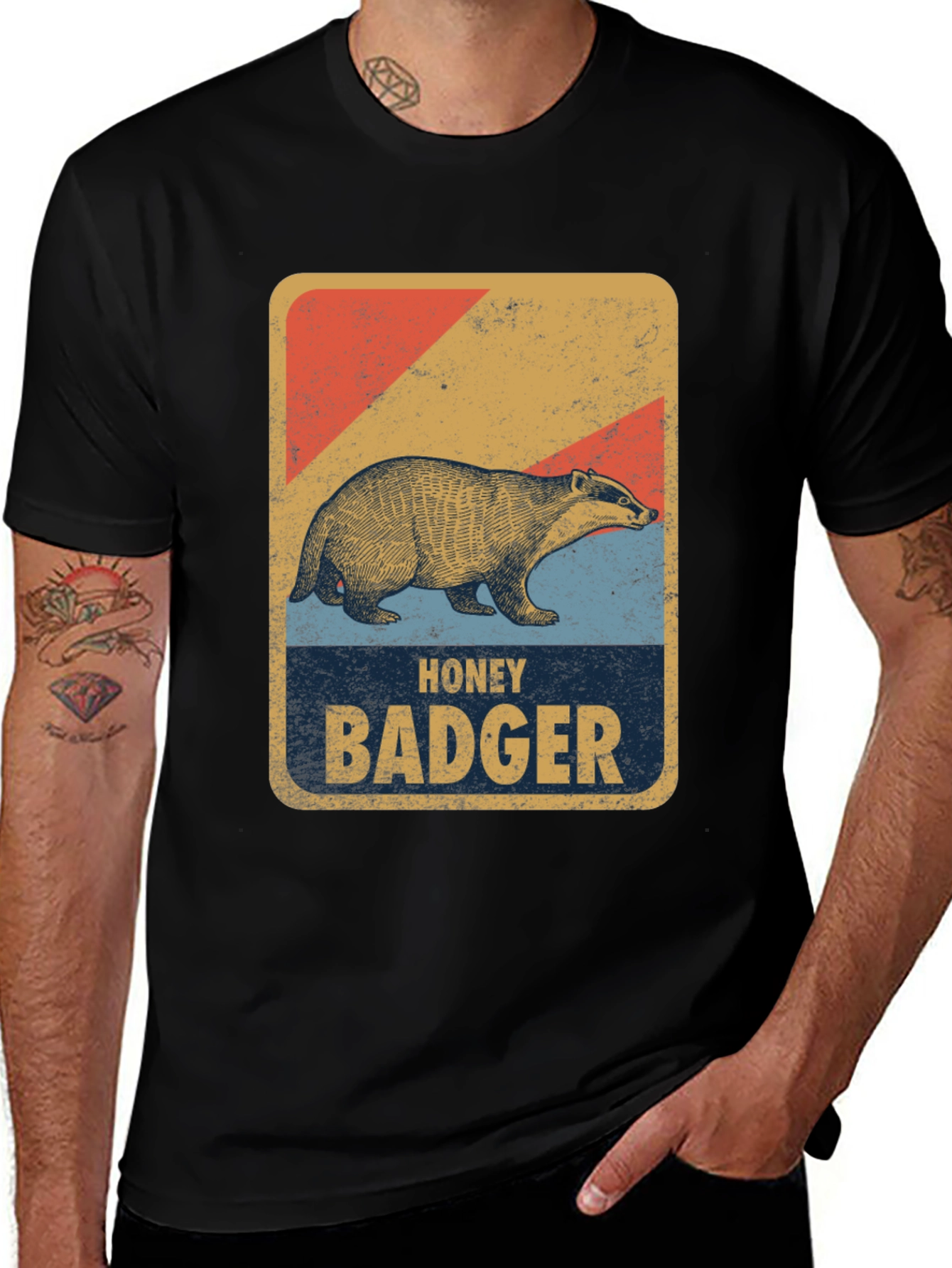 Variant 20 of Honey Badger Retro Style Graphic Tee