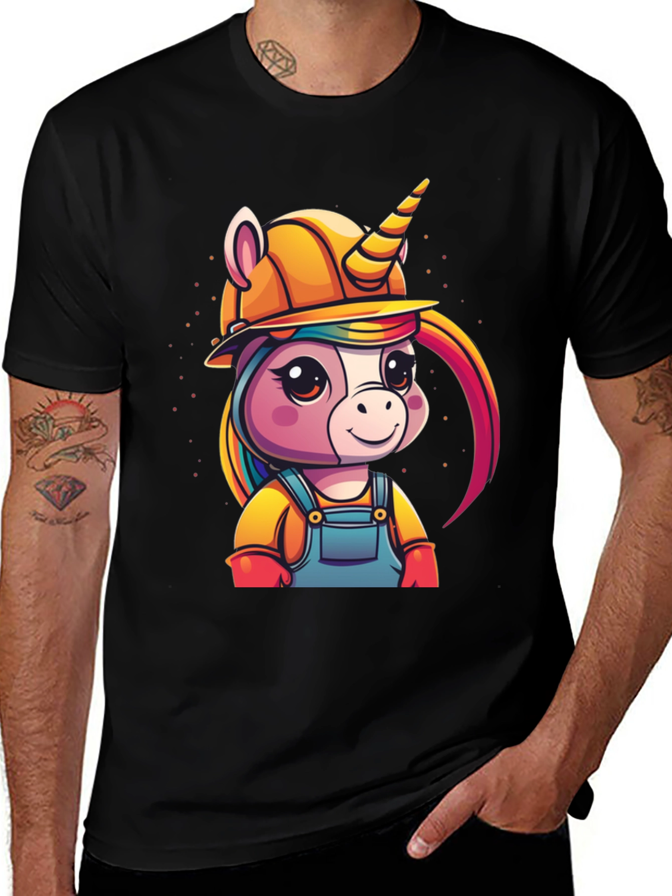 Variant 6 of Unicorn Construction Worker T-Shirt