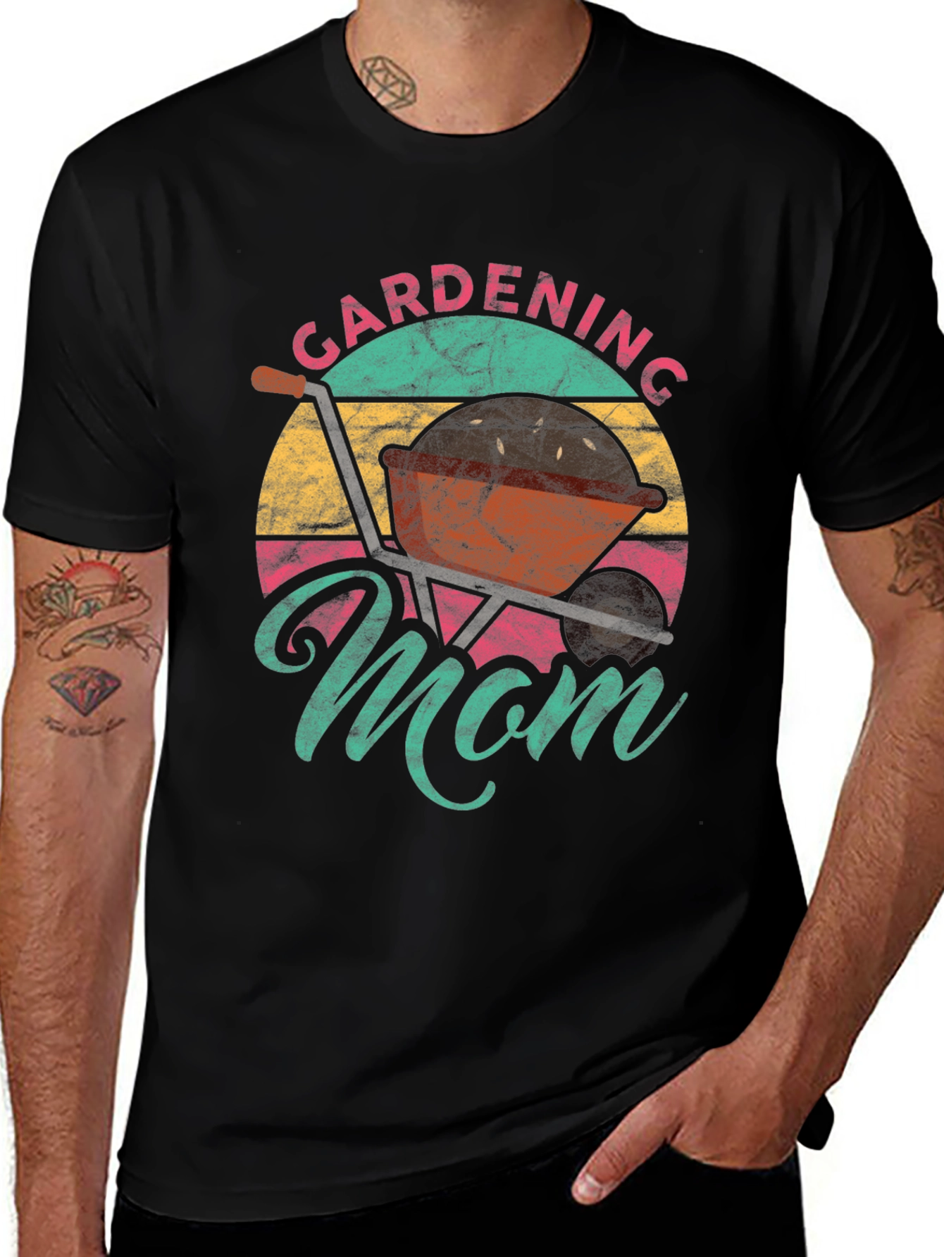 Variant 16 of Gardening Mom T-Shirt - Retro Sunset Design