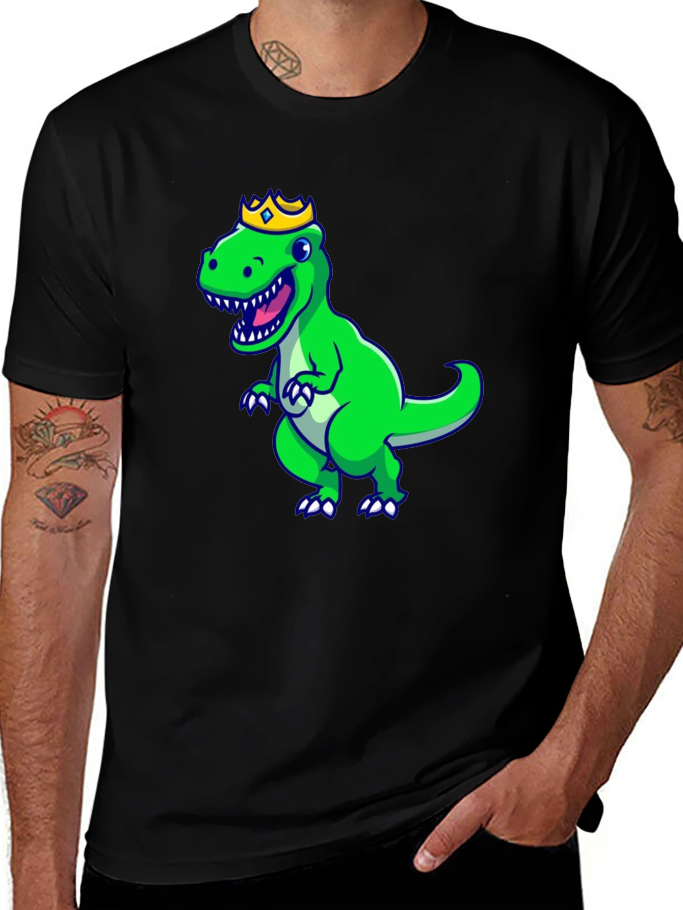 Variant 14 of King Dinosaur Graphic T-Shirt - Novelty Cartoon Design