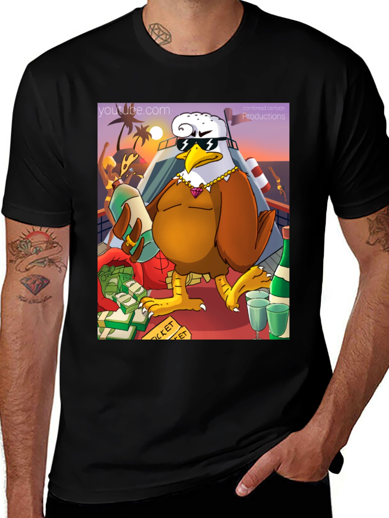 Variant 20 of Cartoon Eagle Money T-Shirt