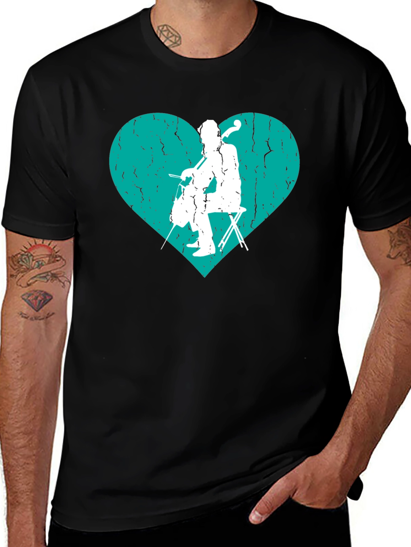 Variant 11 of Cello Heart Graphic Tee - Musician's T-Shirt