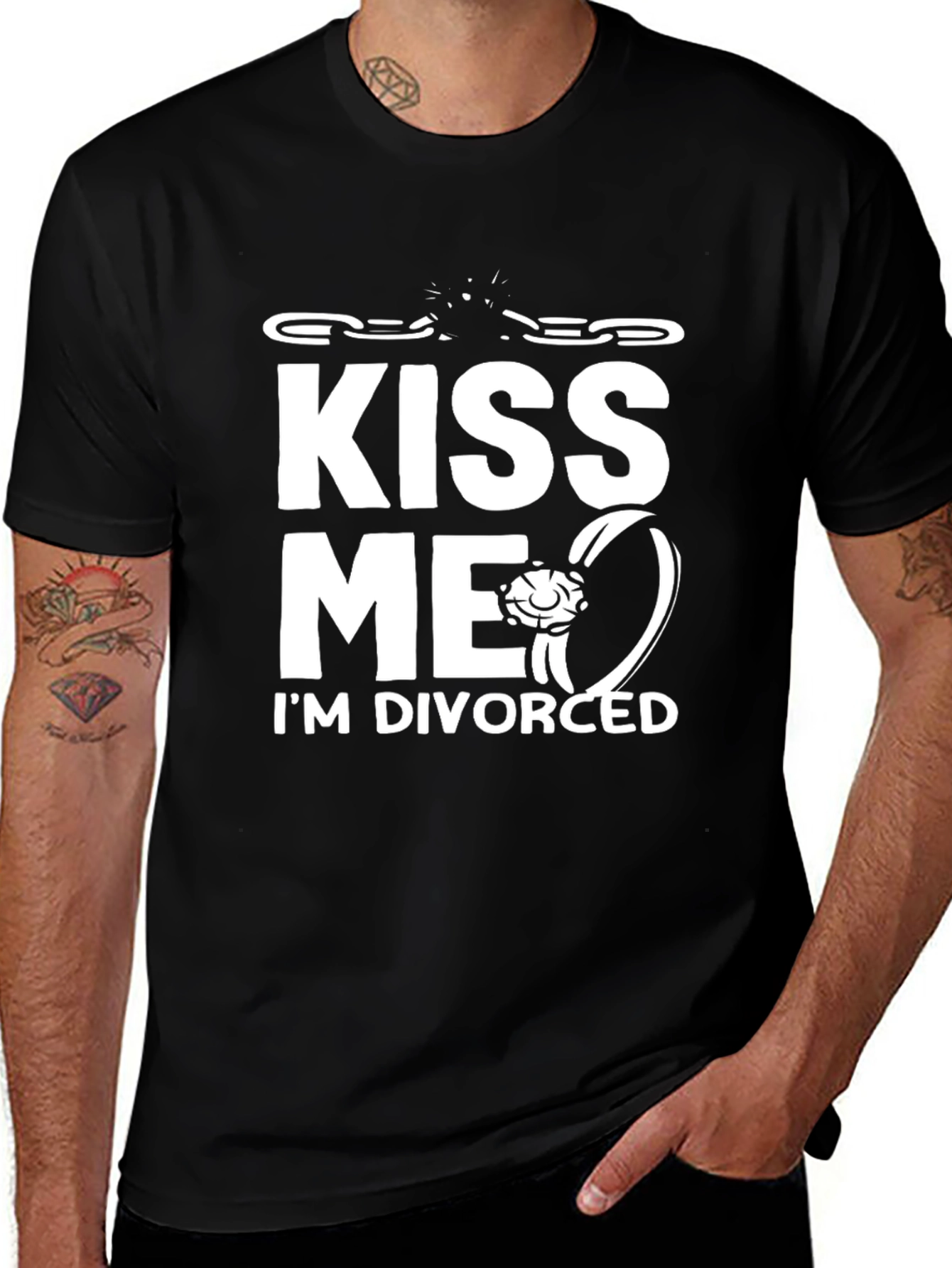Variant 21 of Kiss Me I'm Divorced T-Shirt Funny Slogan Tee