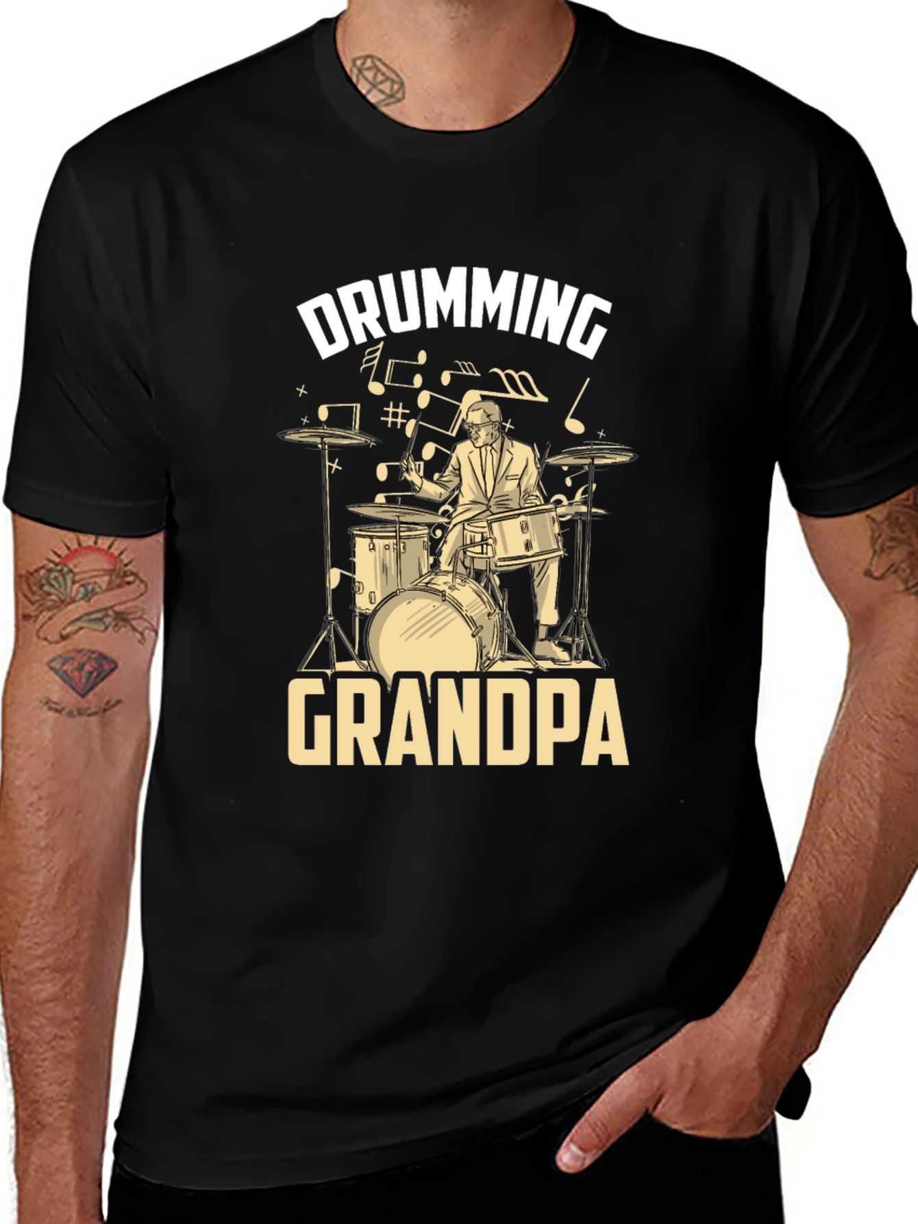 Variant 26 of Drumming Grandpa T-Shirt - Musician Grandfather Tee