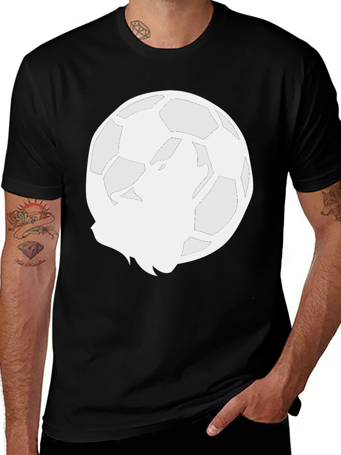 Variant 24 of Wolf Moon Soccer Ball Graphic T-Shirt