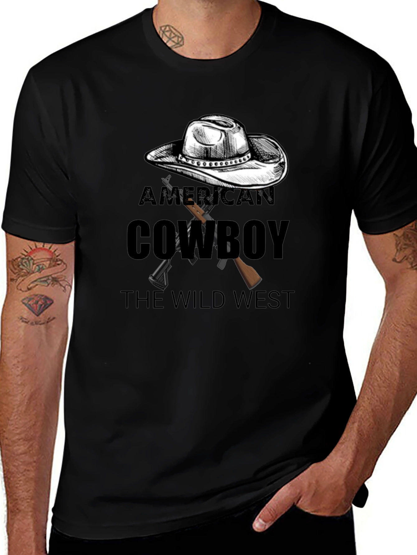 Variant 15 of American Cowboy Graphic Tee - Wild West Style