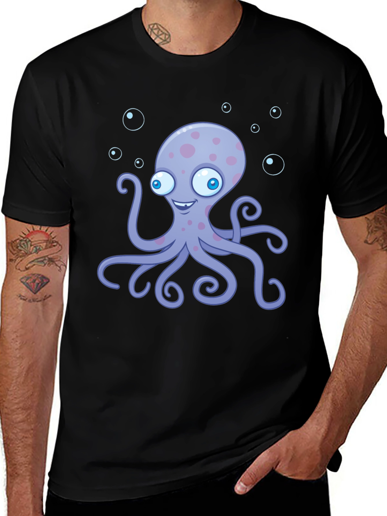 Variant 8 of Cartoon Octopus Graphic Tee - Soft Cotton Blend