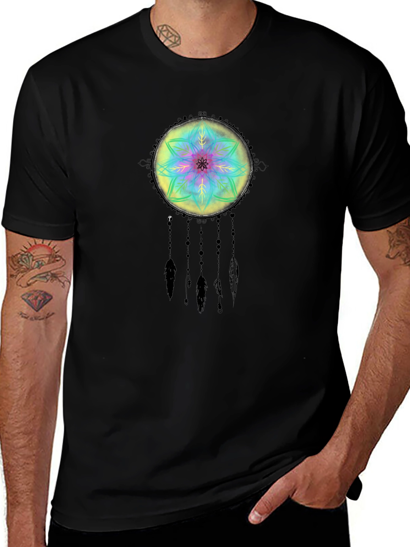 Variant 4 of Dreamcatcher Mandala Graphic Tee