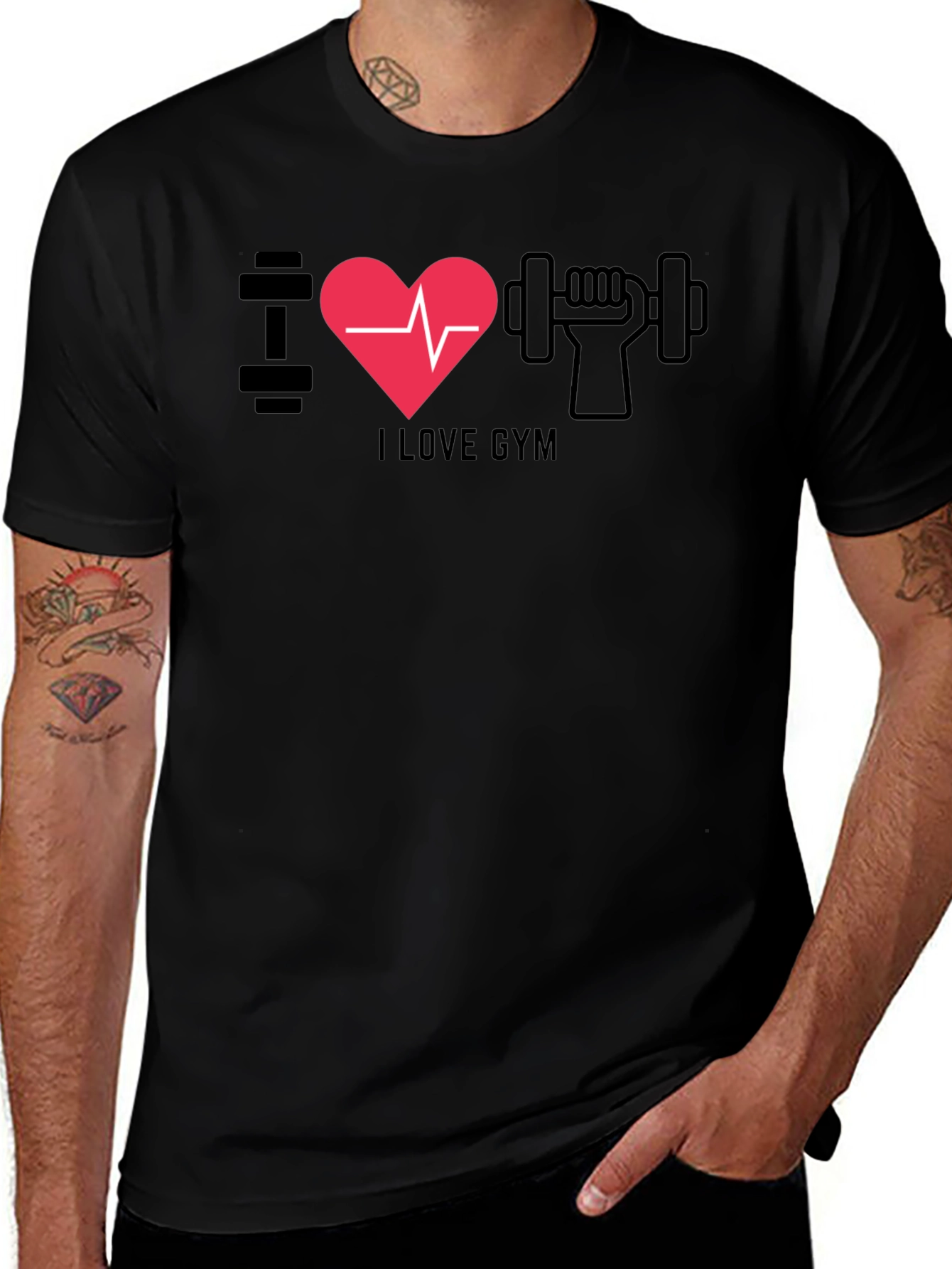 Variant 21 of I Love Gym T-Shirt - Workout & Fitness Apparel