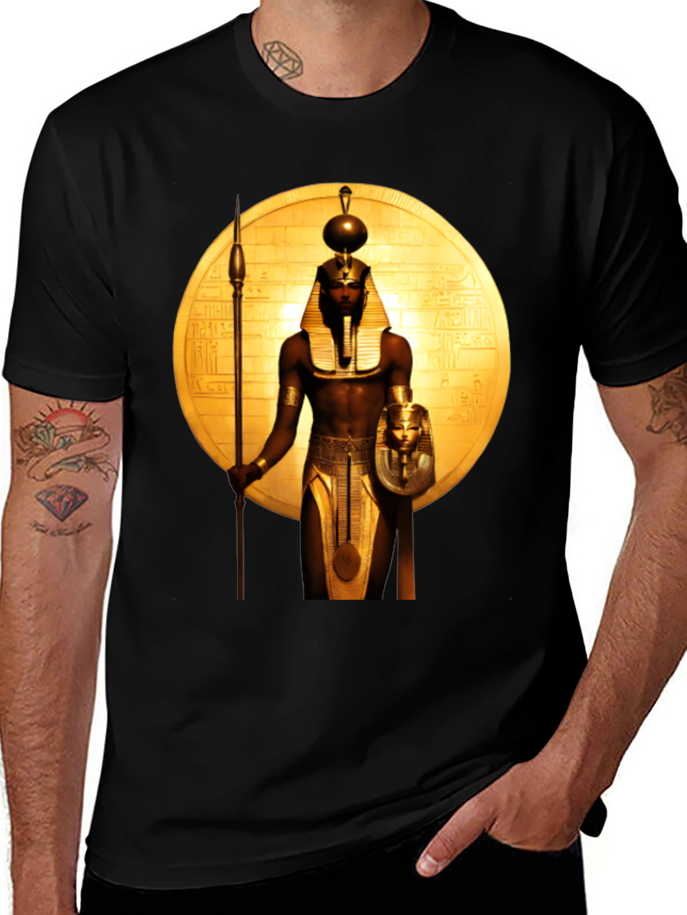 Egyptian Pharaoh Graphic Tee - Premium Black T-Shirt