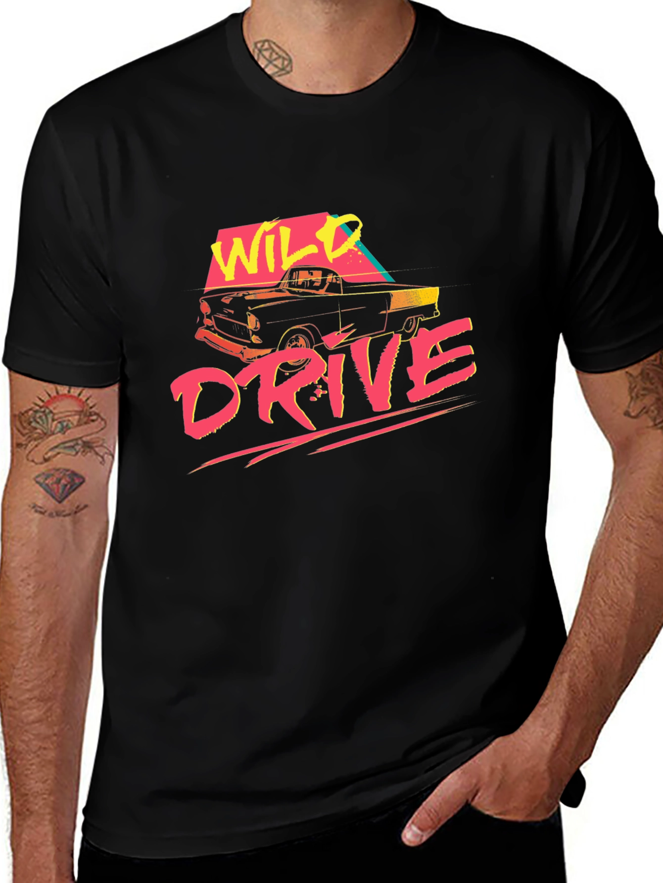 Variant 17 of Wild Drive Retro Graphic T-Shirt