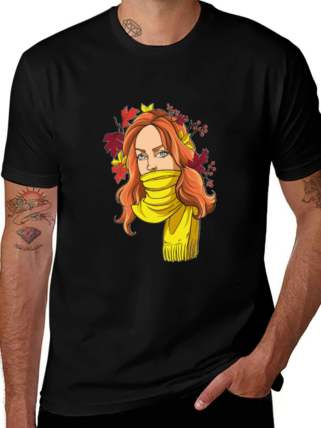 Variant 5 of Autumn Woman Graphic Tee - Stylish Comfort