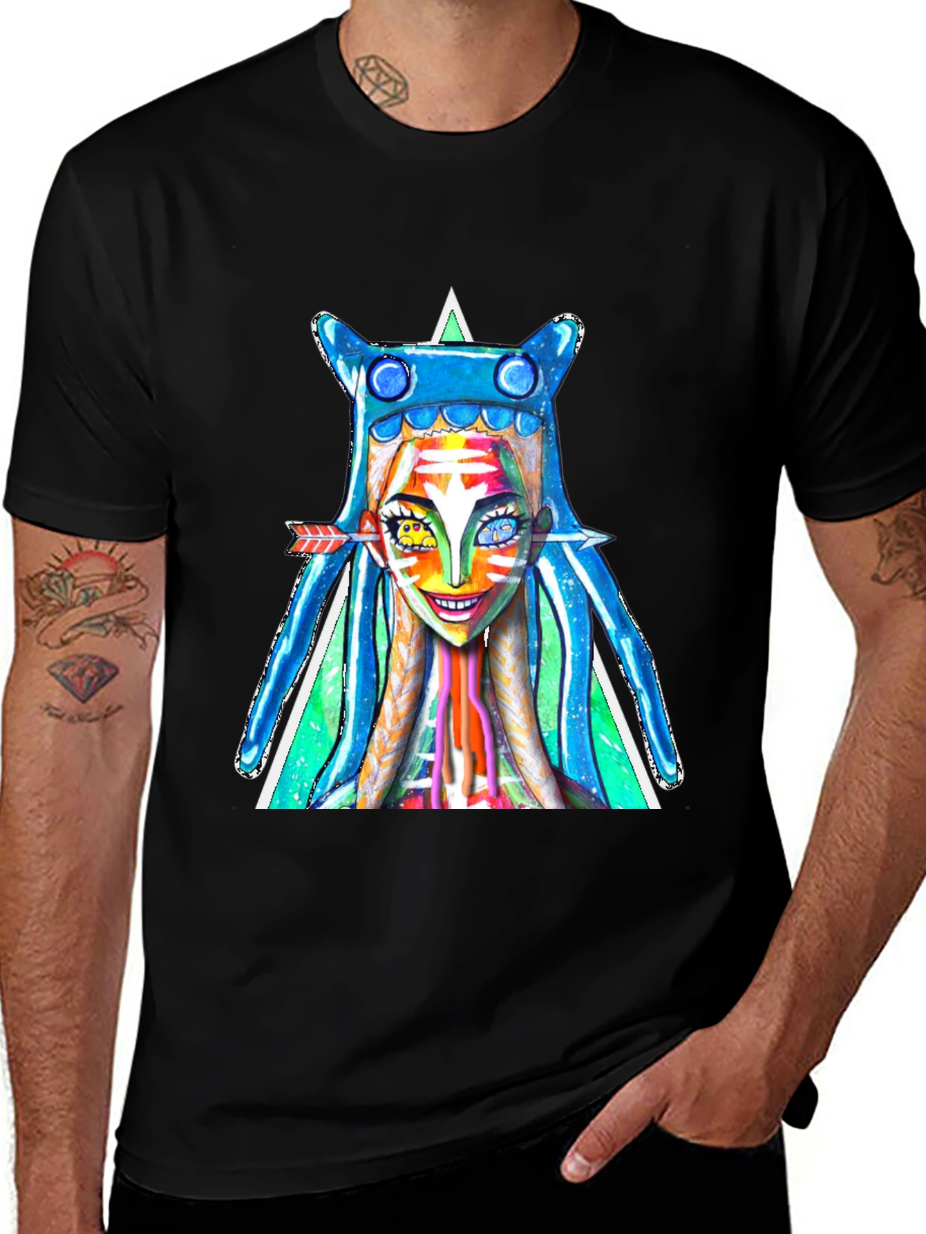 Variant 10 of Funky Art T-Shirt - Colorful Character Graphic Tee