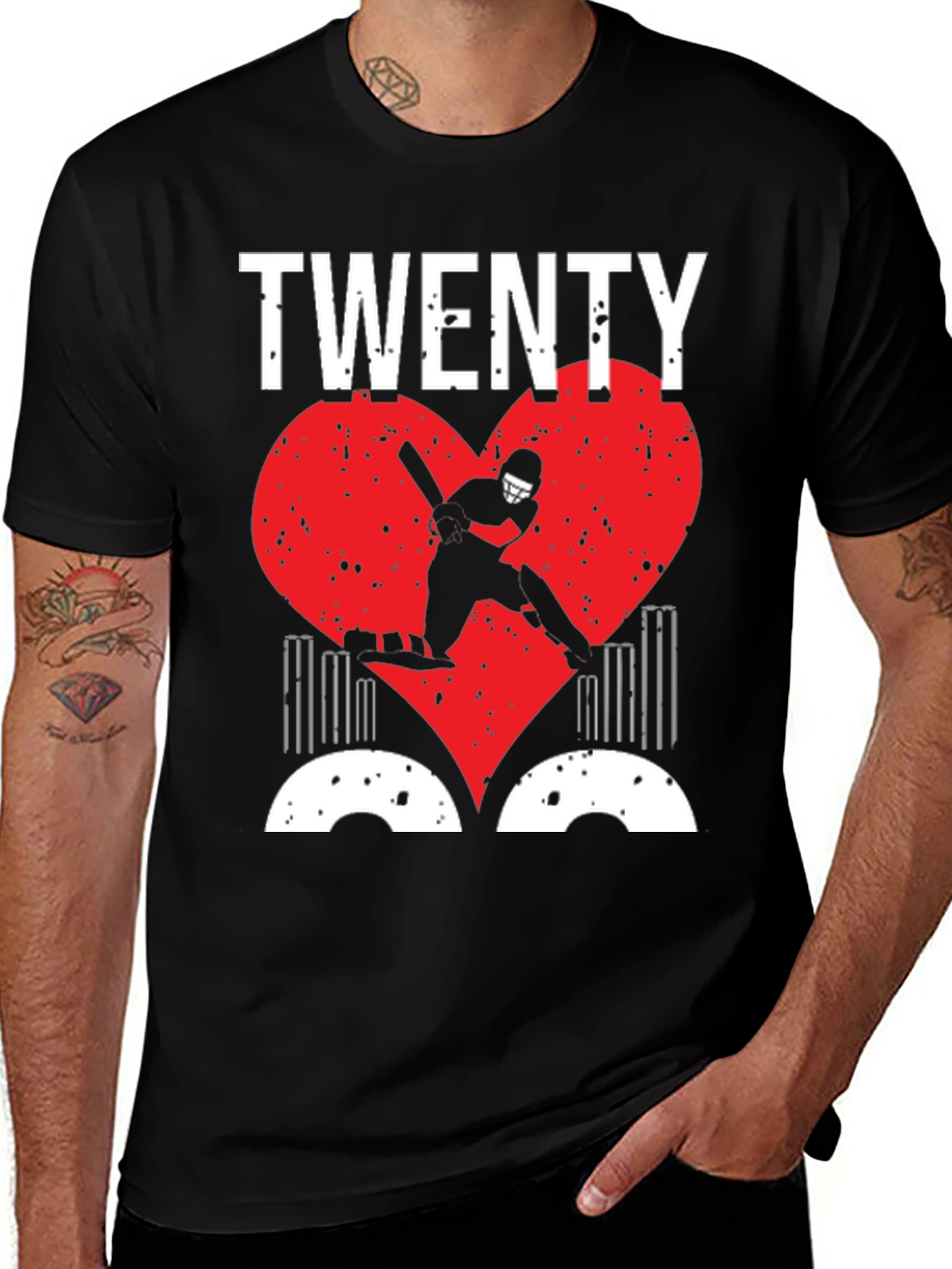Variant 18 of Twenty Cricket Player T-Shirt